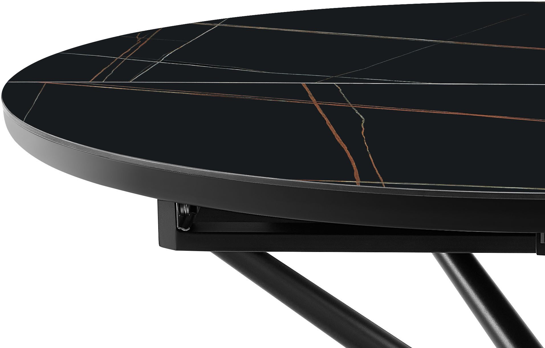 SalesFever Eettafel Stuttgart rond, keramiek, uitschuifbaar van 120 - 160 cm