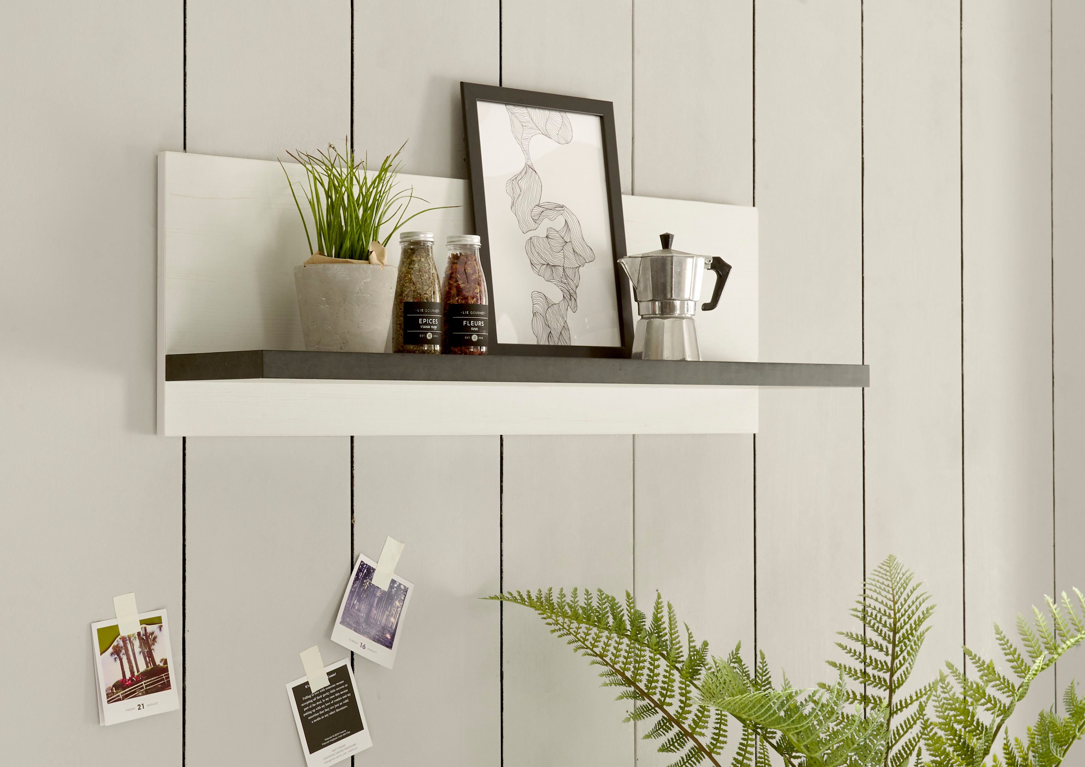 Home affaire Wandplank Sherwood Breedte 90 cm, in modern houtdecor, 28 mm dikke legplanken