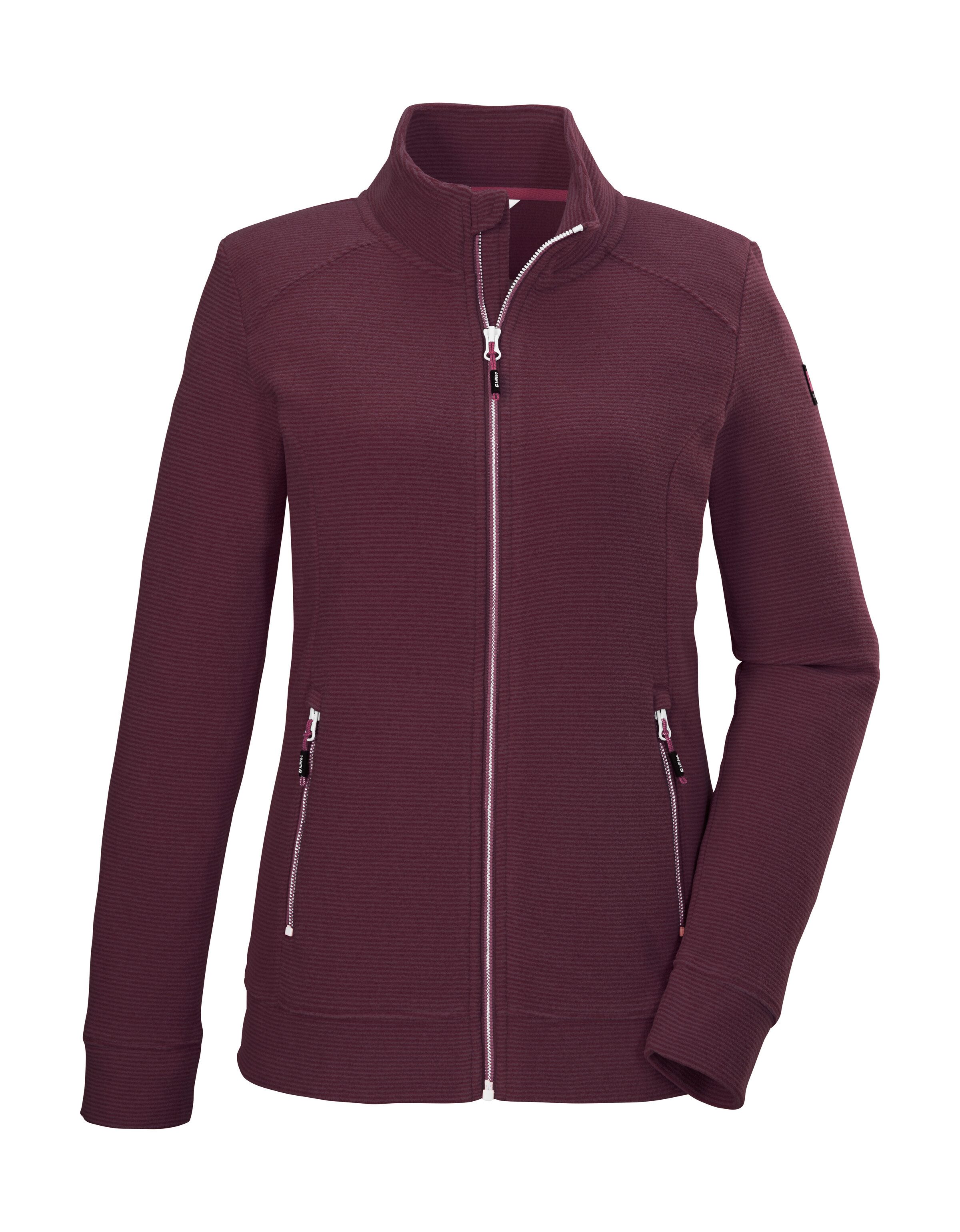 Killtec Fleecejack KOS 100 WMN FLC JCKT Gestreepte dames fleecejack met ritszakken en kinbescherming