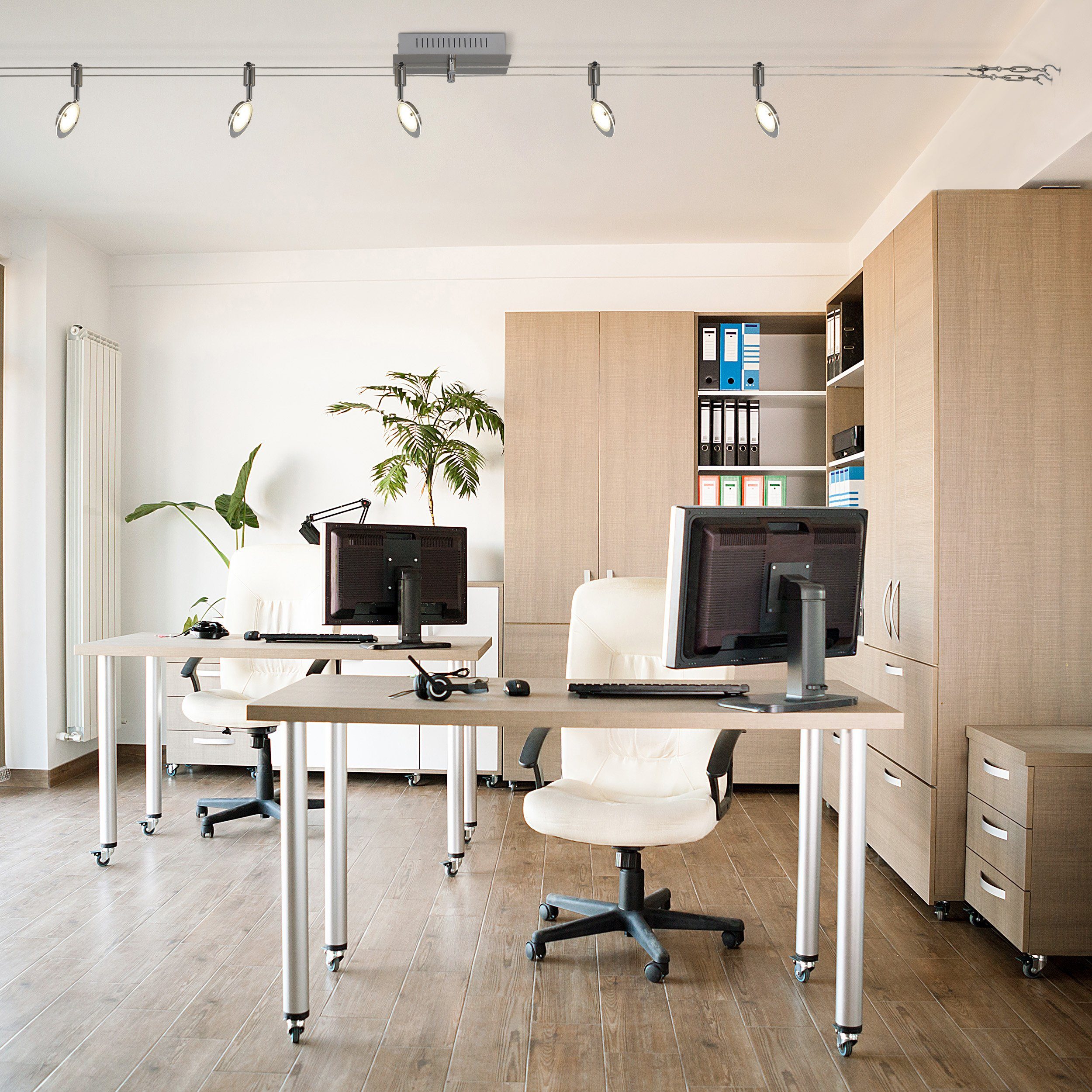 näve Led-plafondlamp TONY naar wens instelbaar, incl. 5x 4w led, energieklasse g (1 stuk)