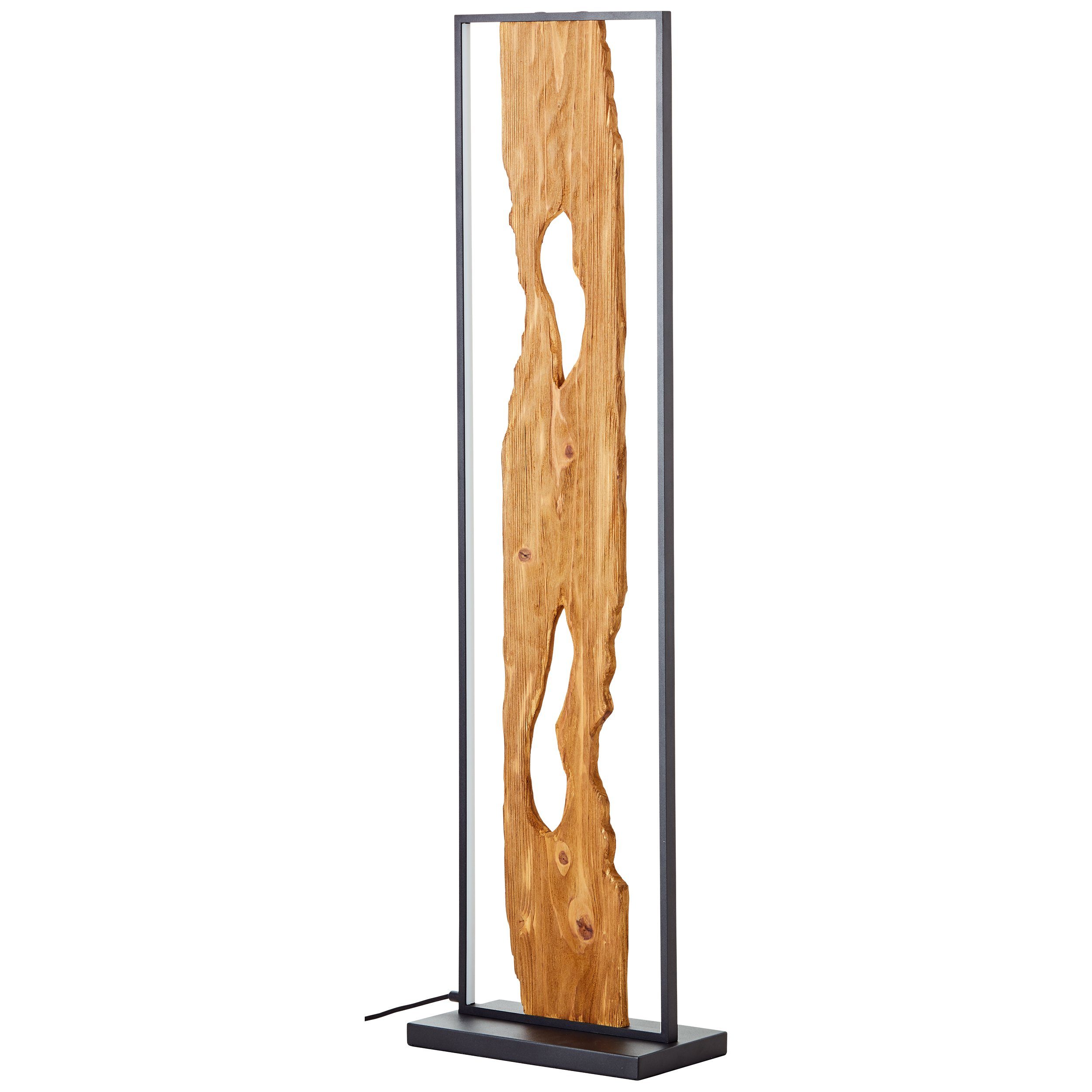 Brilliant Leuchten Staande ledlamp Chaumont Hoogte 120 cm, 2300 lm, aluminium/metaal/hout, zwart/hout