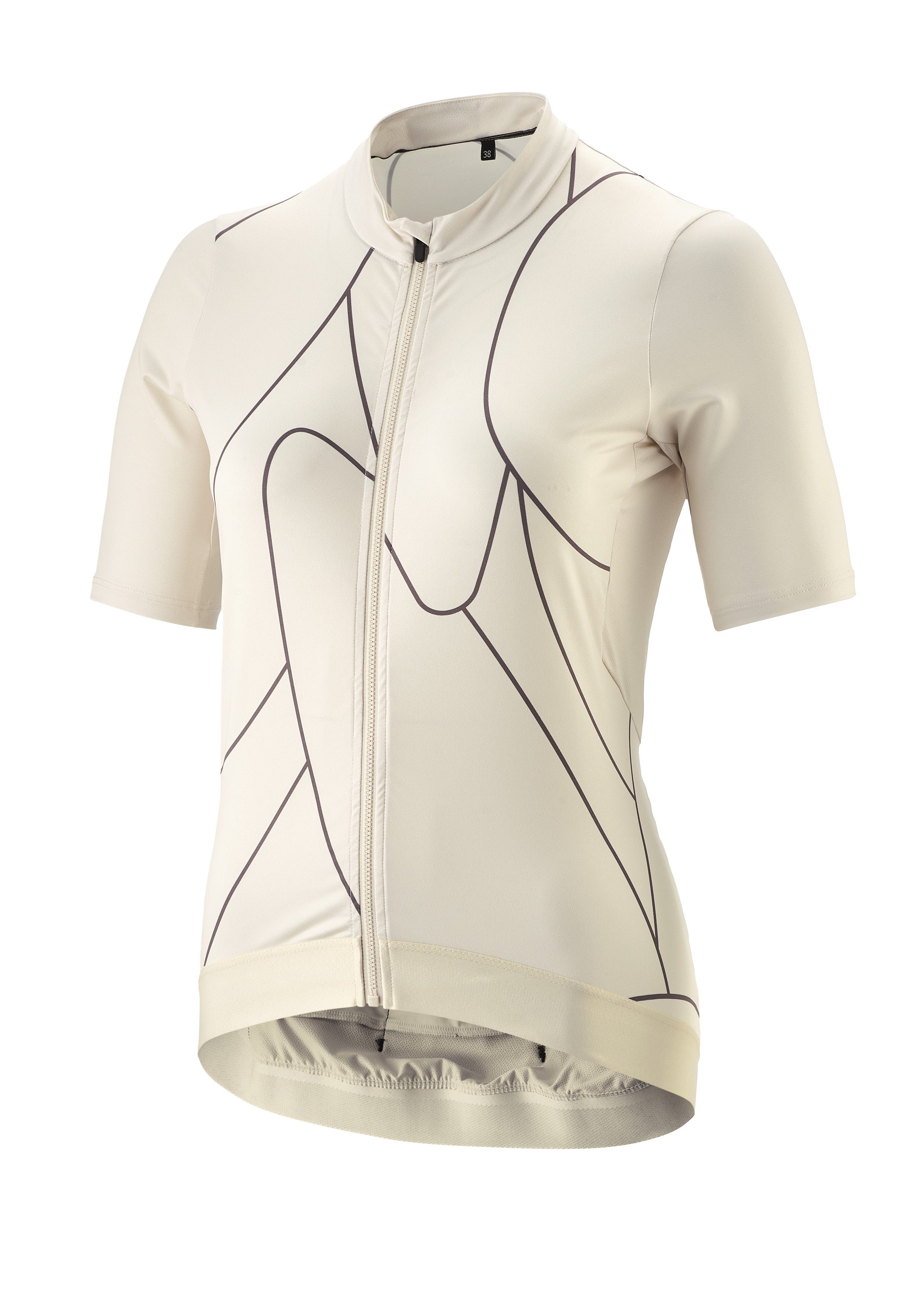 Gonso Fietsshirt Road Jersey Print W Dames fiets trui korte mouwen, full-zip trui, rugzak, slim fit