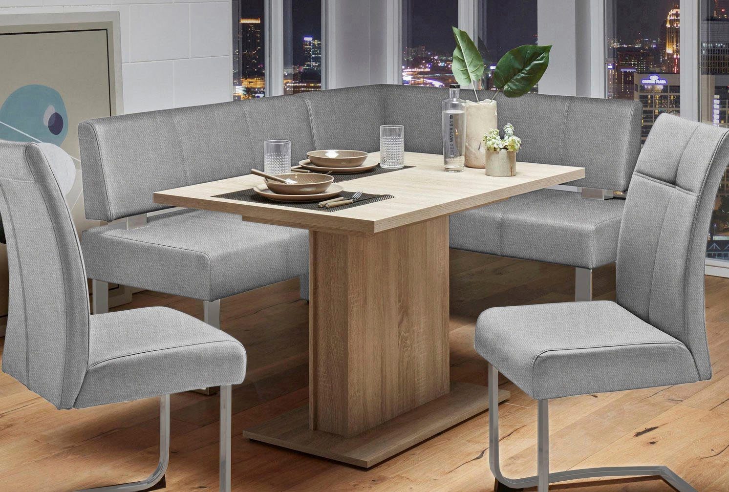Home affaire Hoekbank RAB in 2 breedten (180 of 200 cm), bekleding in verschillende kwaliteiten grijs, hoekbanken, Structuurstof, Lange zijde links
