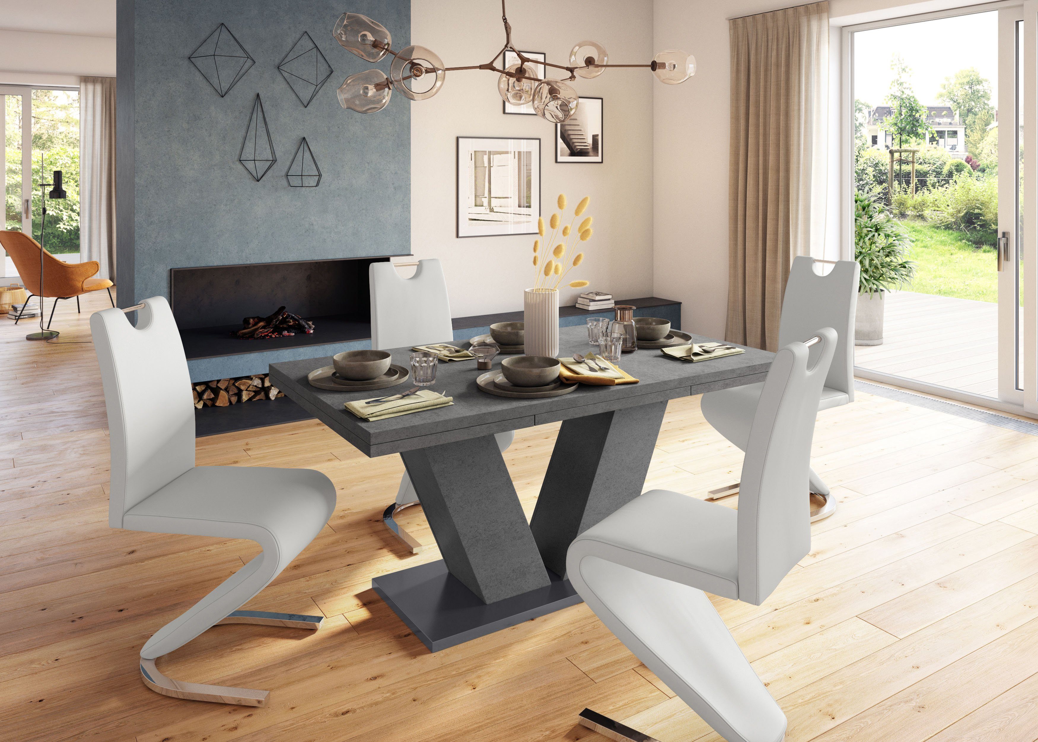 Mäusbacher Eettafel Comfort tafel TOPSELLER! Mäusbacher eettafel met V-frame en bodemplaat