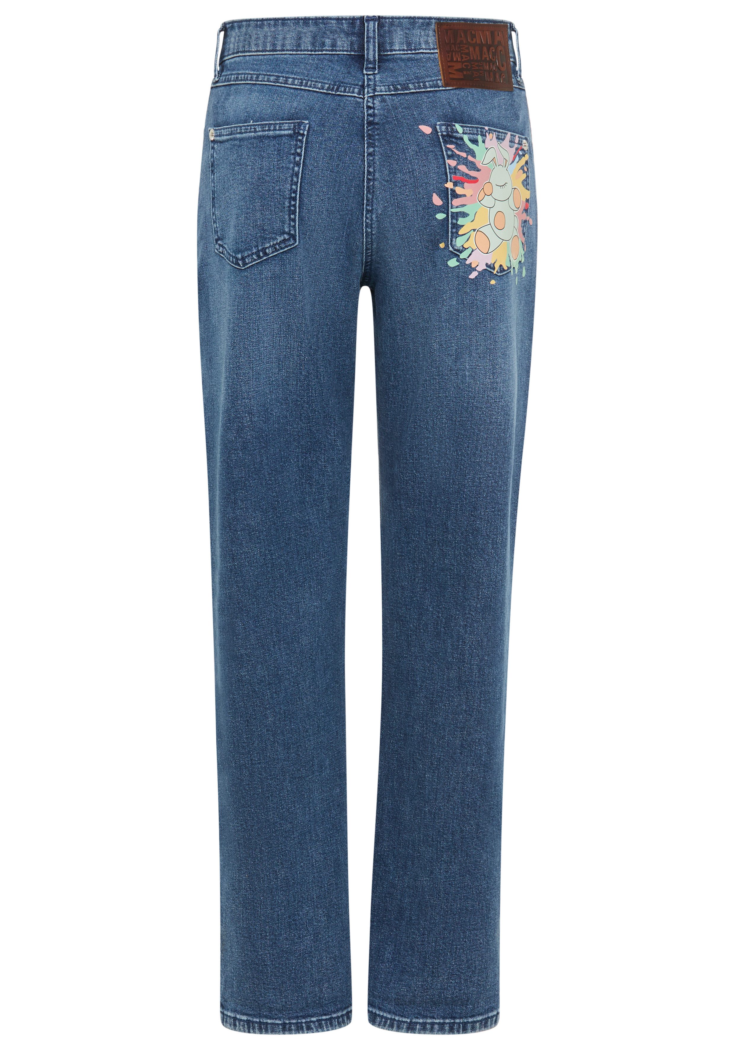 MAC 5-pocket jeans STRAIGHT rabbit Plakatieve print op de achterzak