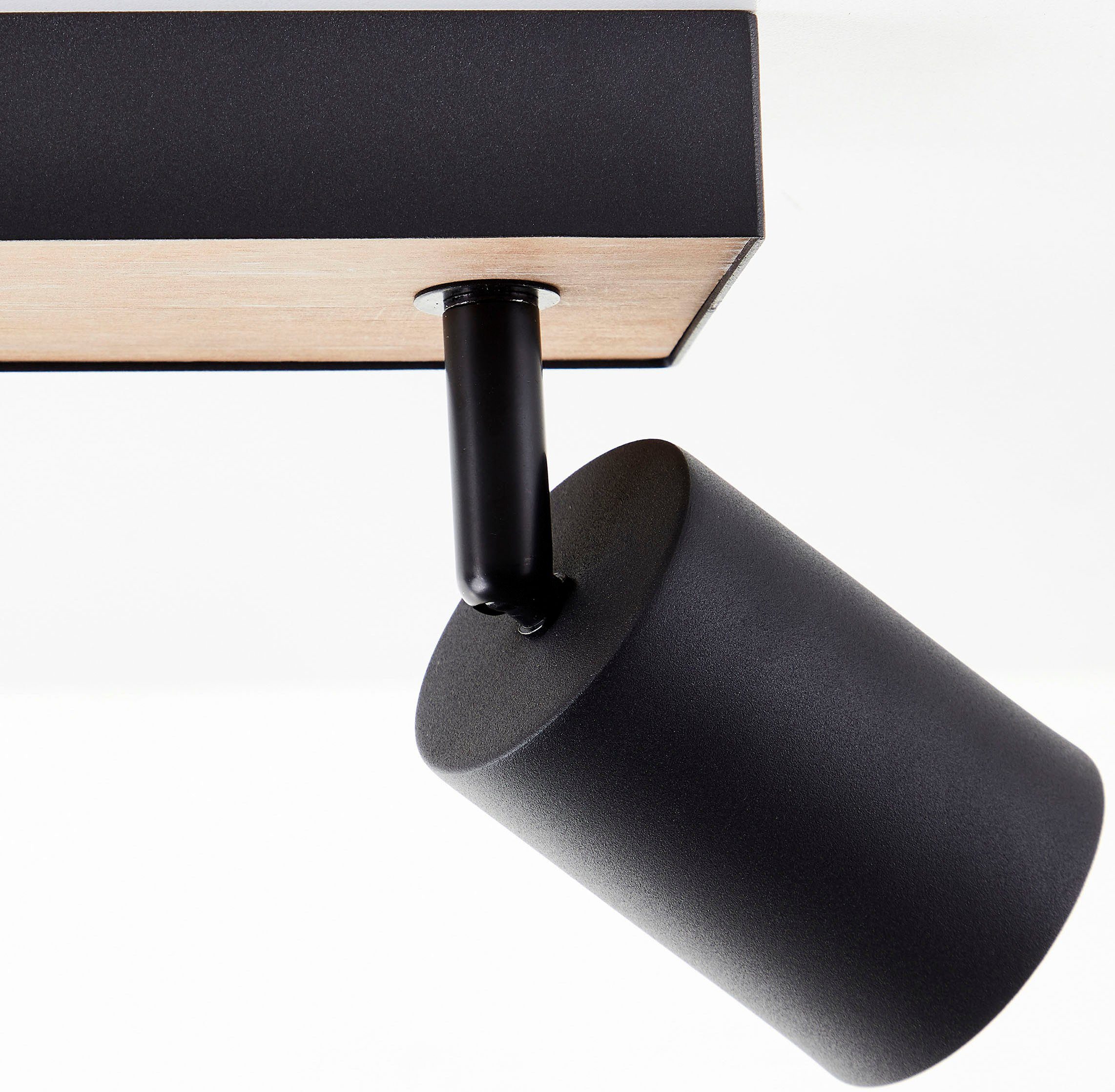 Brilliant Leuchten Plafondspot Jello Wood Spotbalk draaibaar, 15x42x8 cm, GU10, 345lm, 3000K, metaal/hout