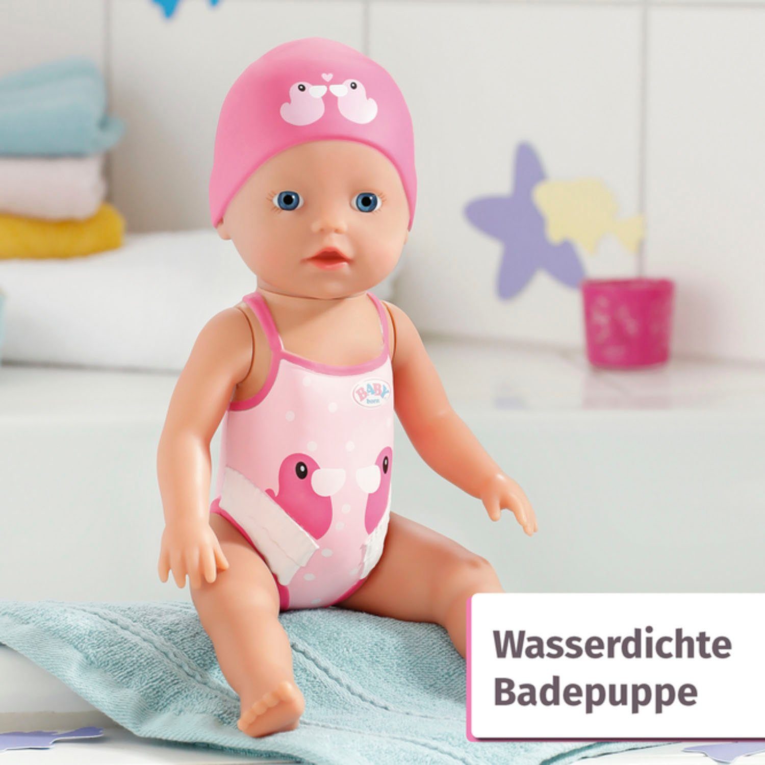 Baby Born Babypop My First Swim Girl, 30 cm zwemt met borstcrawl en vlinderslag