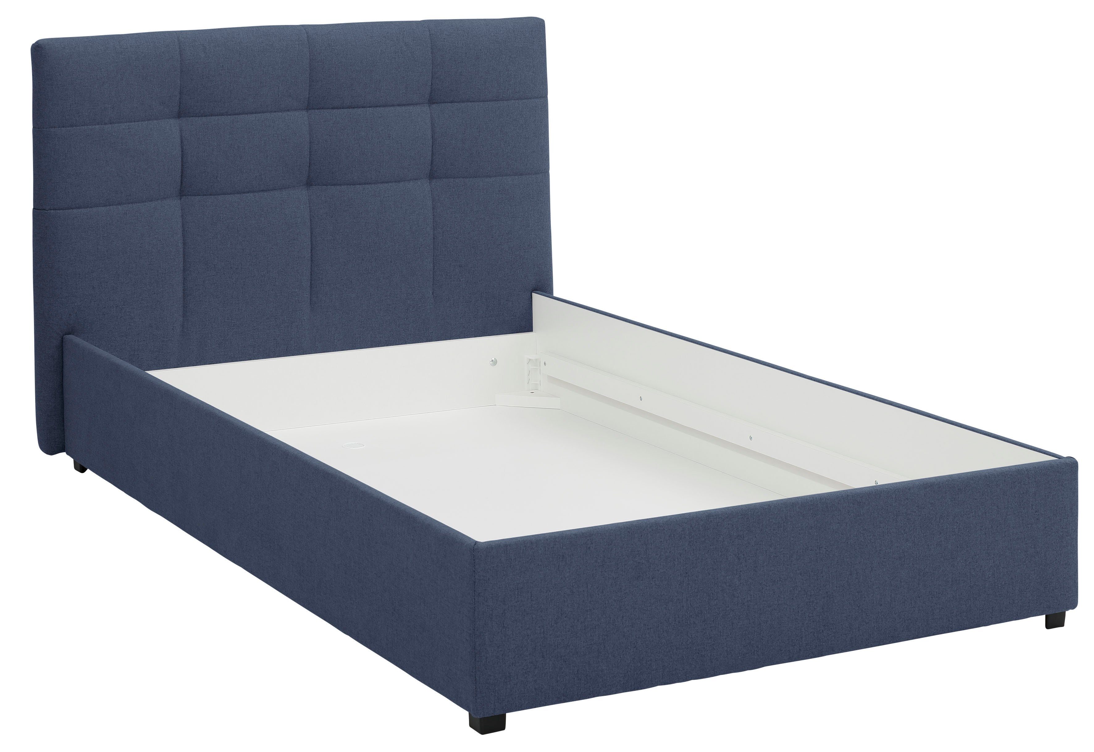 Lüttenhütt Gestoffeerd bed Endres met bedkist, naar keuze zonder matras/lattenbodem of incl. matras