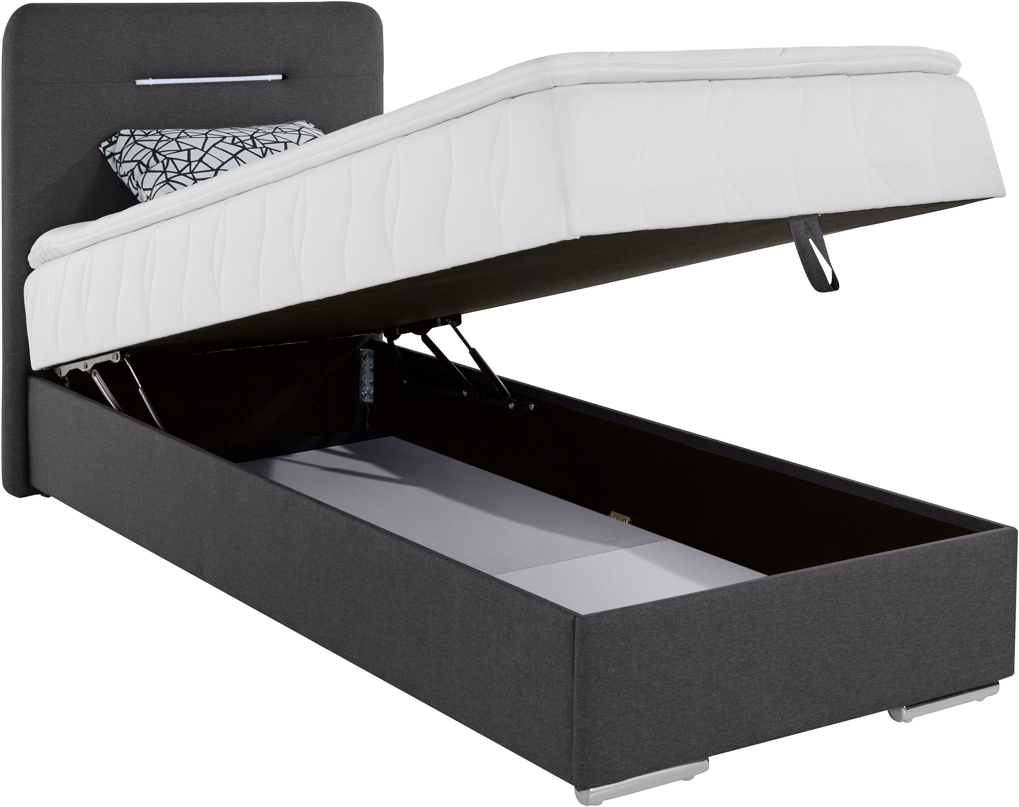 COTTA Boxspring Lighstar inclusief ledverlichting, topmatras, bedkist en sierkussen