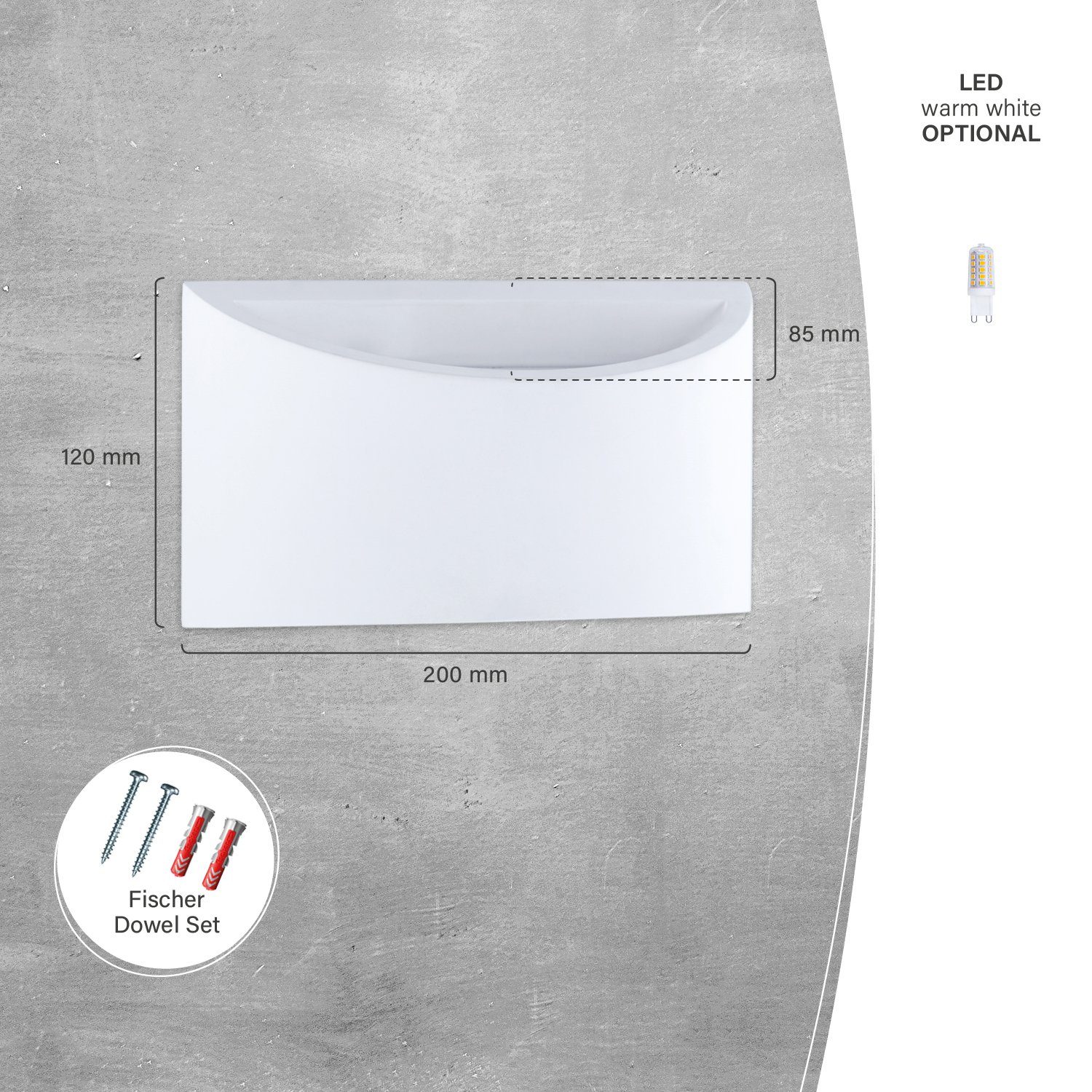 Paco Home Wandlamp Marie LED binnen wandlamp gang lamp indirect licht up down effect G9
