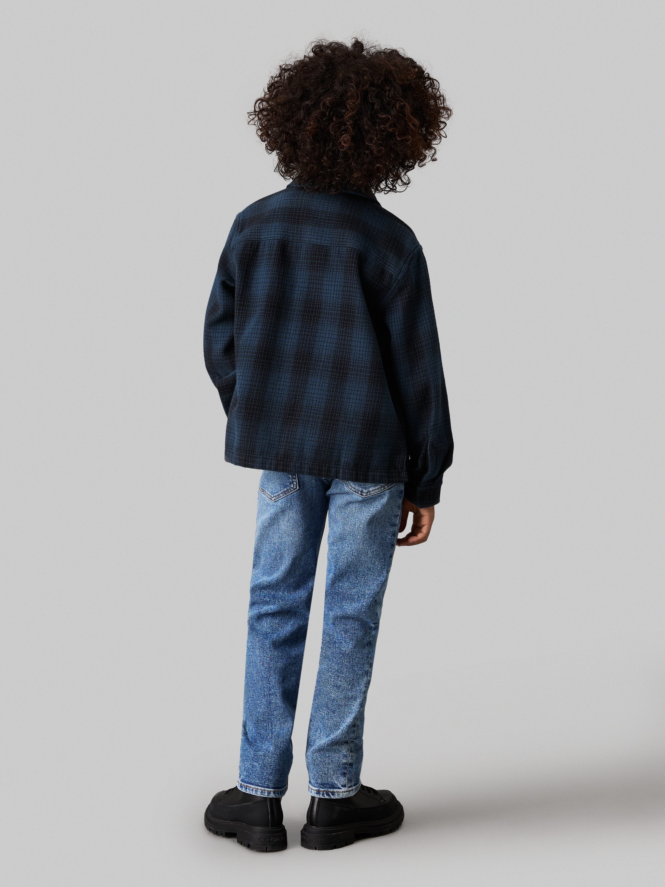 Calvin Klein Straight jeans Reg Straight Wash Blue Hero Cf voor kinderen tot 16 jaar in 5-pocket-stijl