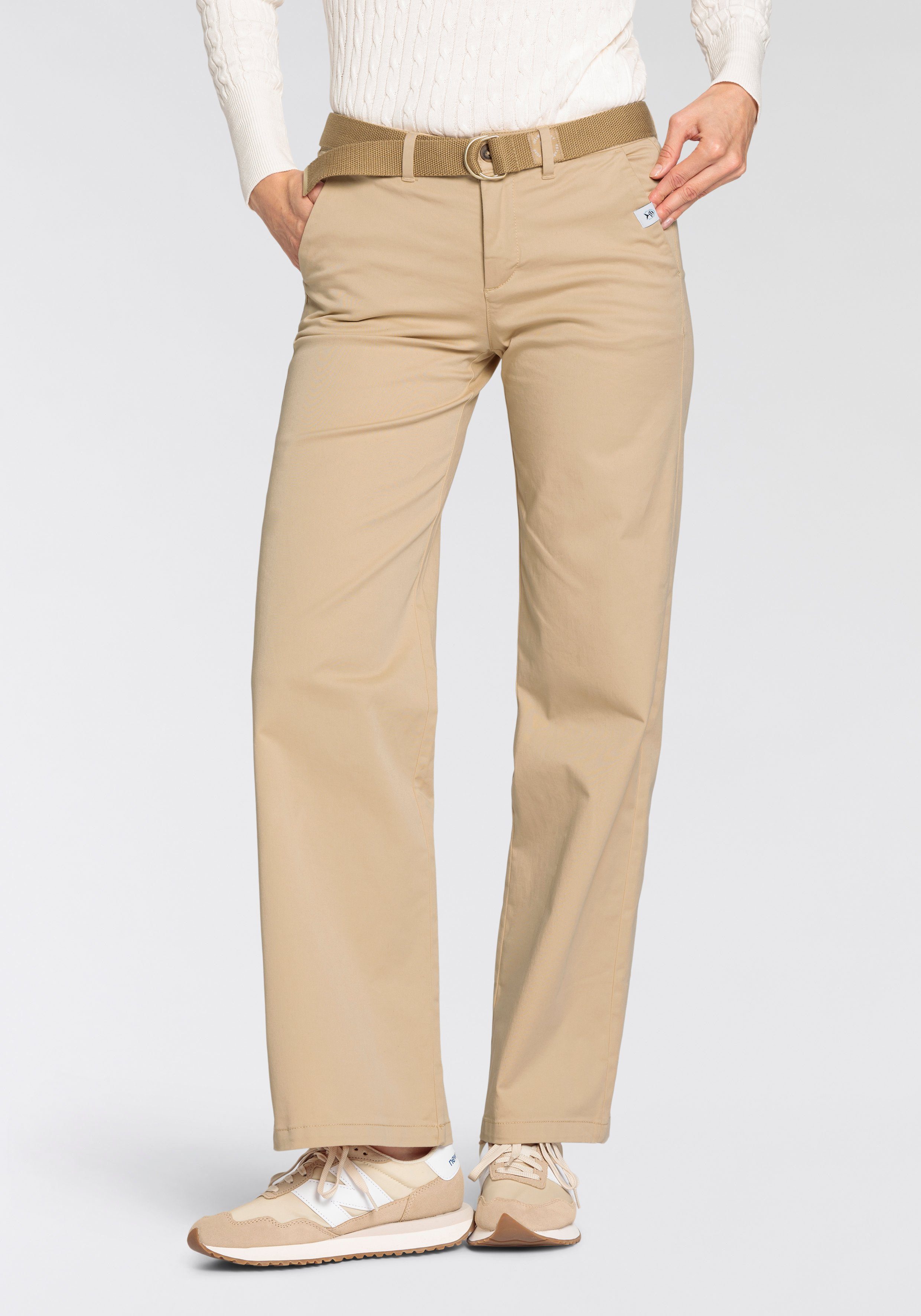 DELMAO Chino met bijpassende riem (set, 2-delig, Met riem)