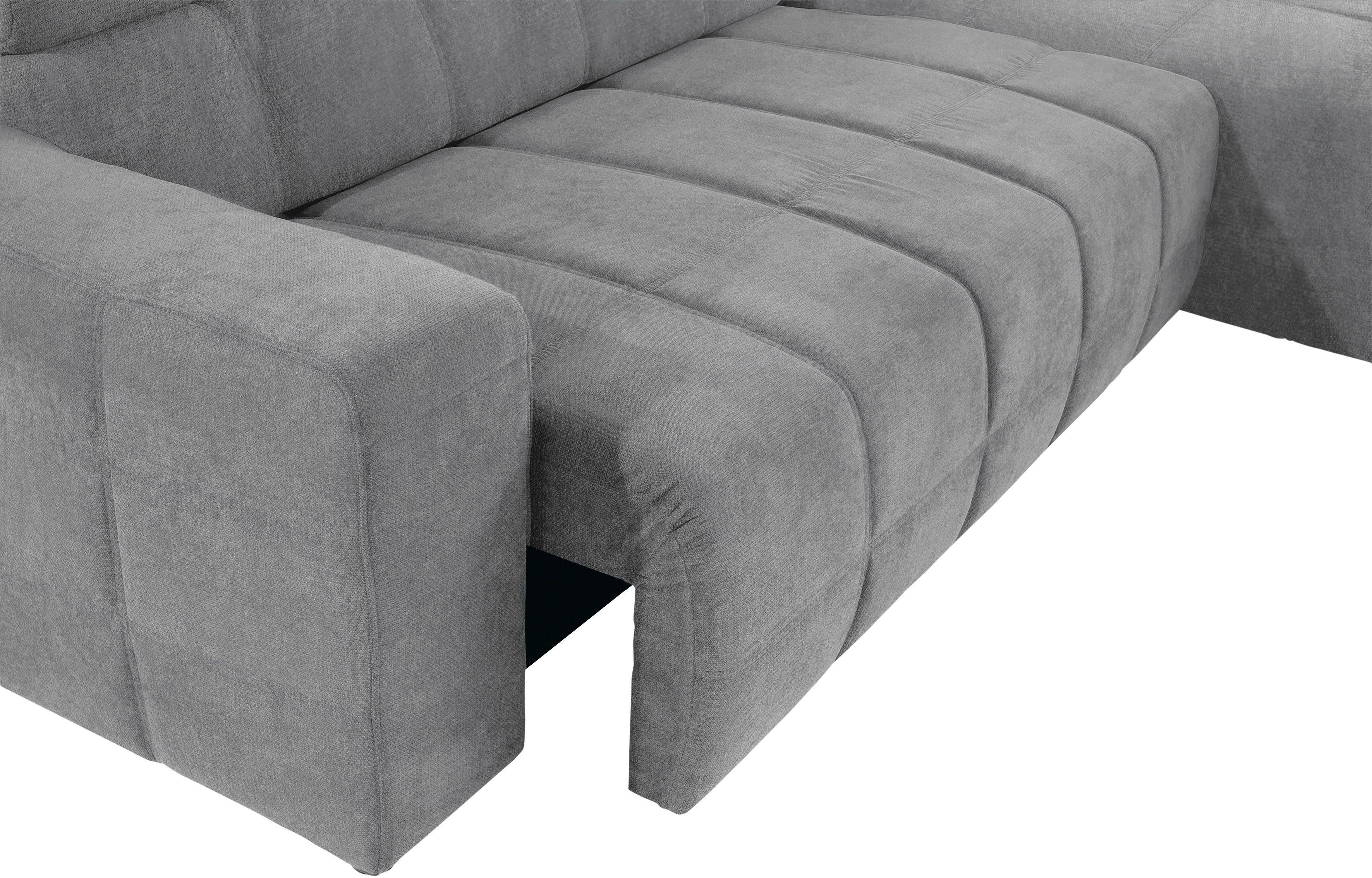 DOMO collection Hoekbank Brandon B/D/H: 289/177/80 cm, keuze met zitdiepteverstelling, L-vorm