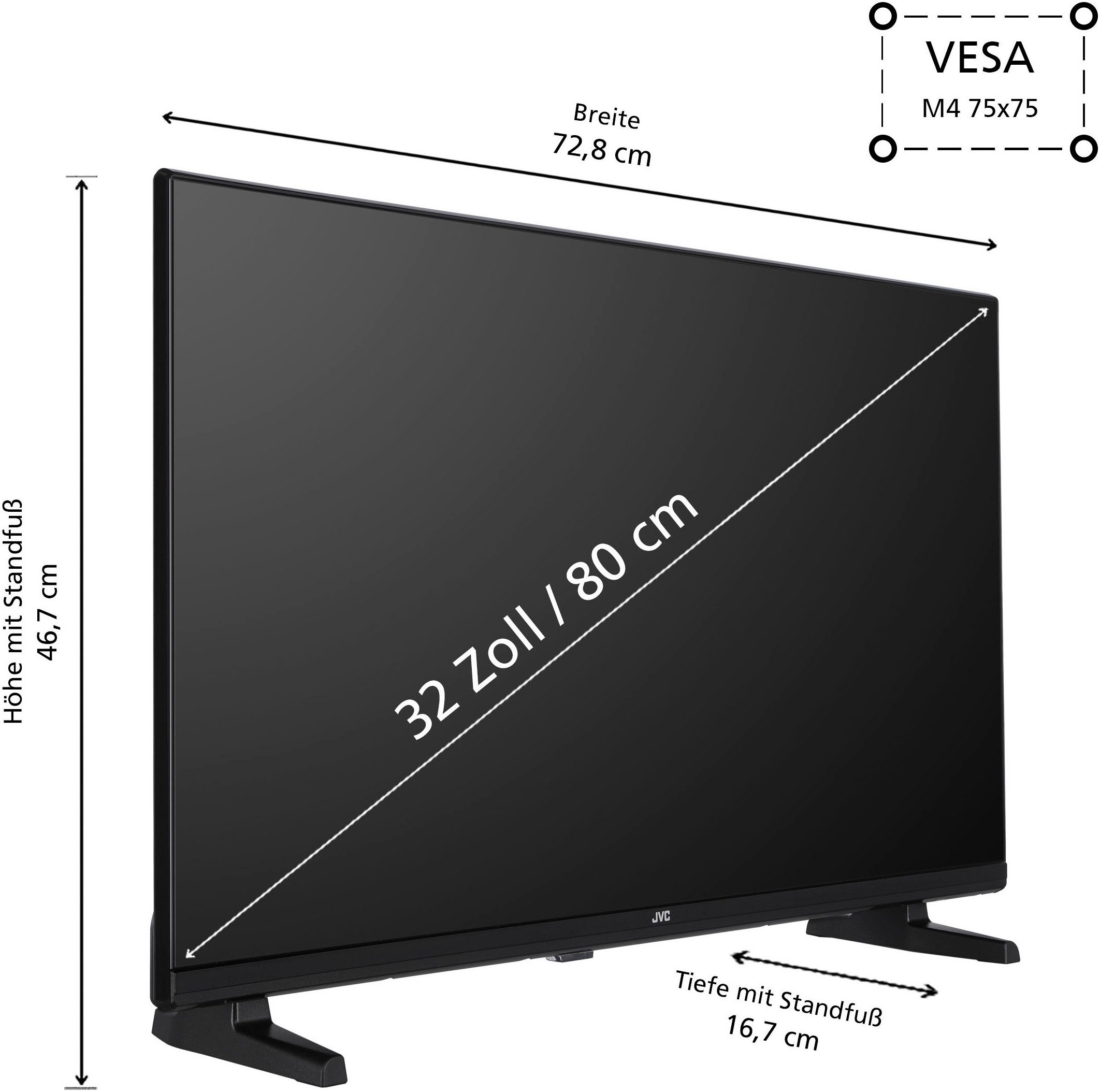 JVC Led-TV, 80 cm / 32", HD ready, Smart TV