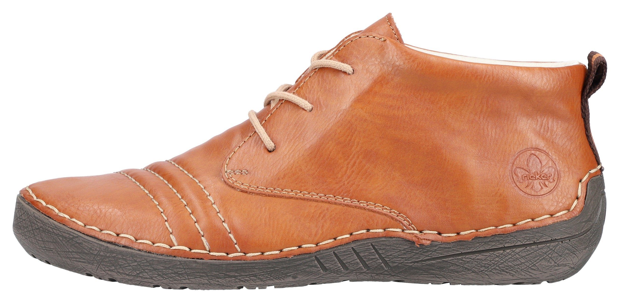 Rieker Hoge veterschoenen met fijne siernaden