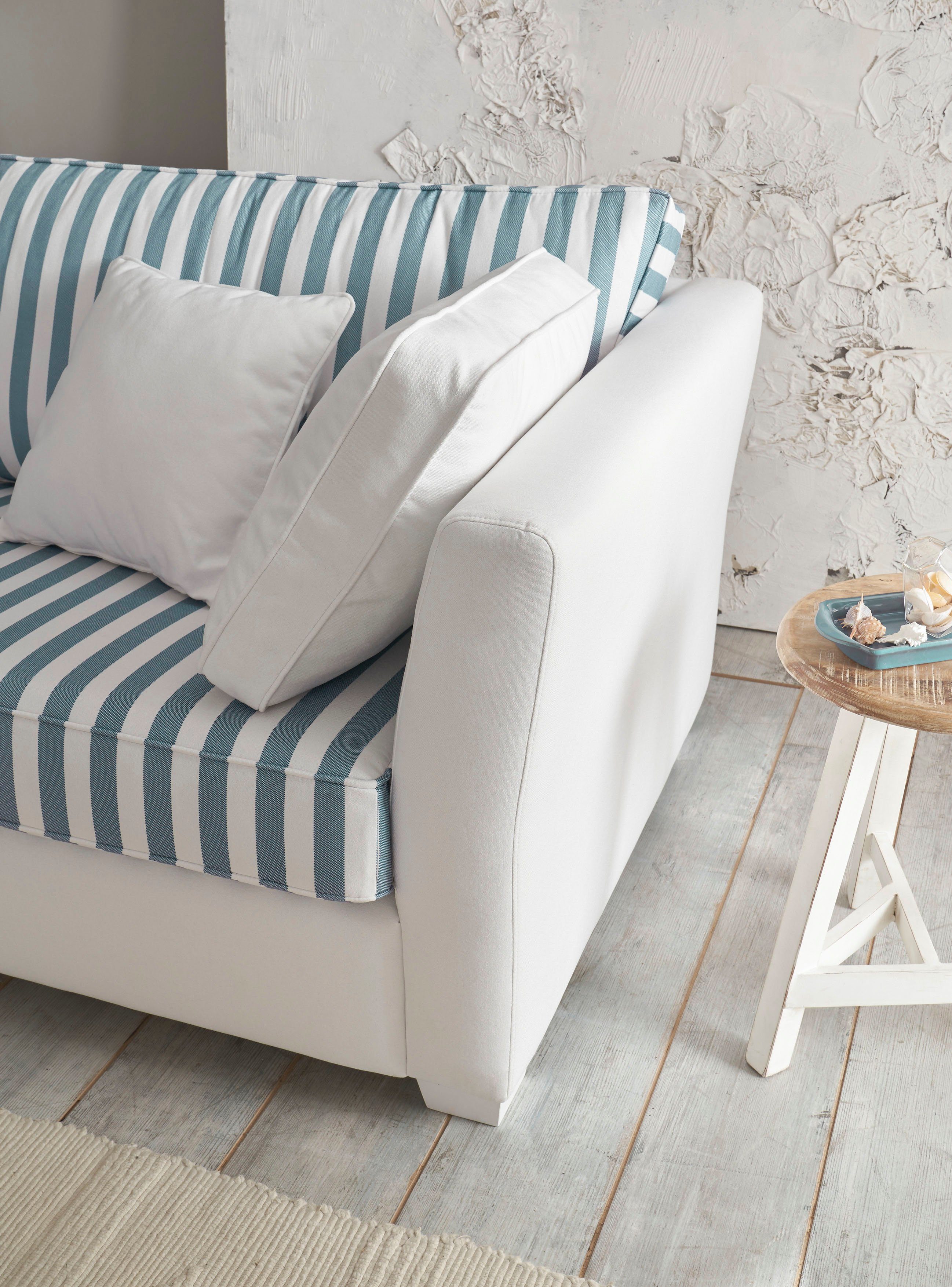 Home affaire 3-zitsbank California maritieme landelijke stijl, in 3 breedtes, met witgelakte houten poten