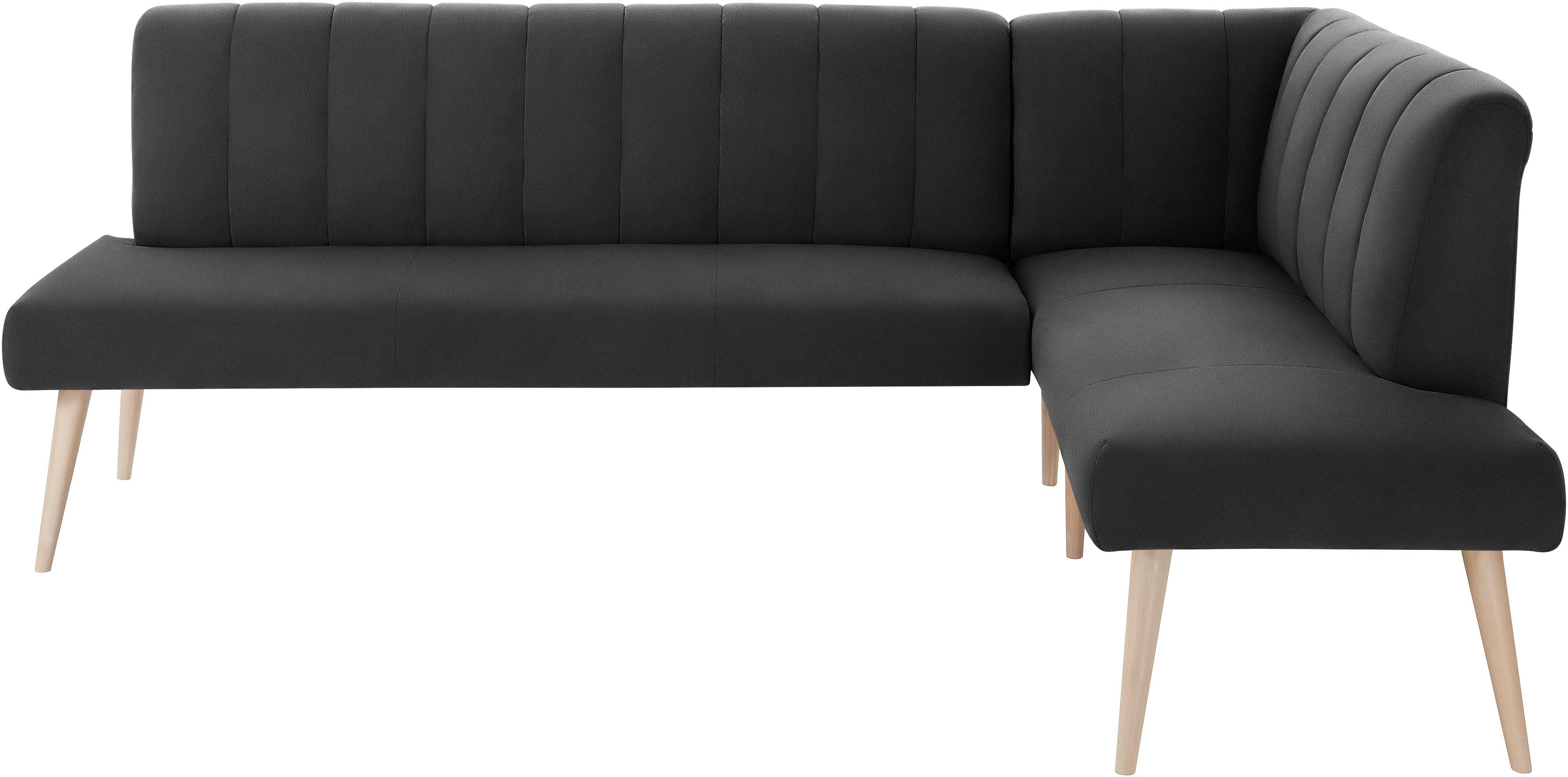 exxpo - sofa fashion Hoekbank Costa, moderne rugstikking, comfortabel en elegant, hoge houten voet