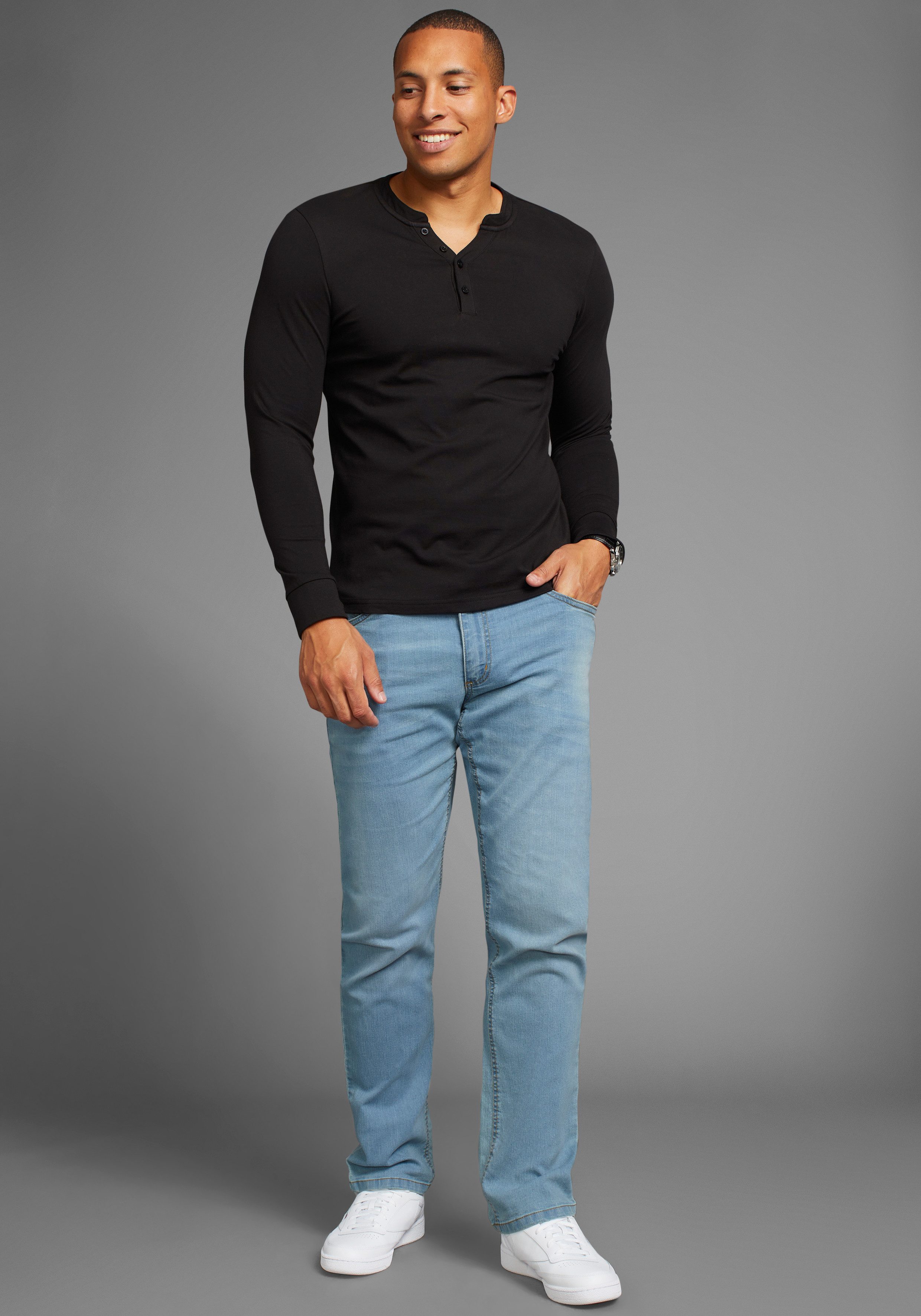 Arizona Jeans met elastische band Paul elastische tailleband, comfort-fit, rechte pijpsnit