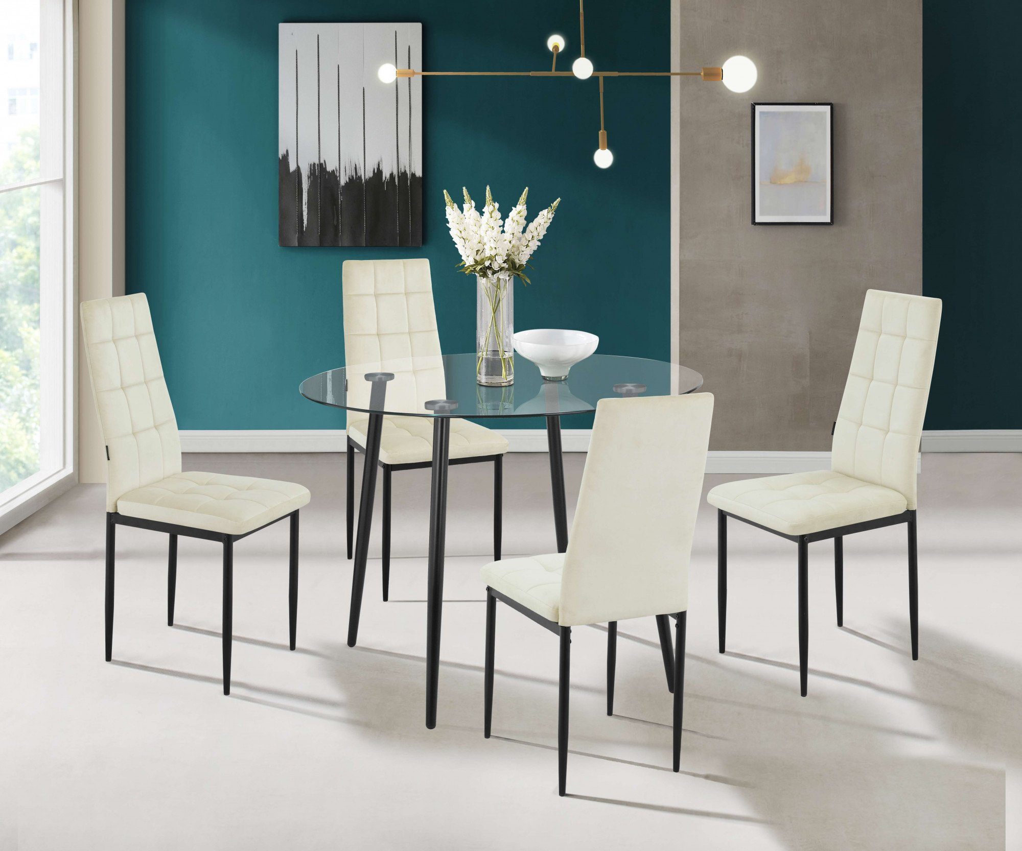 INOSIGN Eetkamerstoel Moana Met quilten (set, 4 stuks)