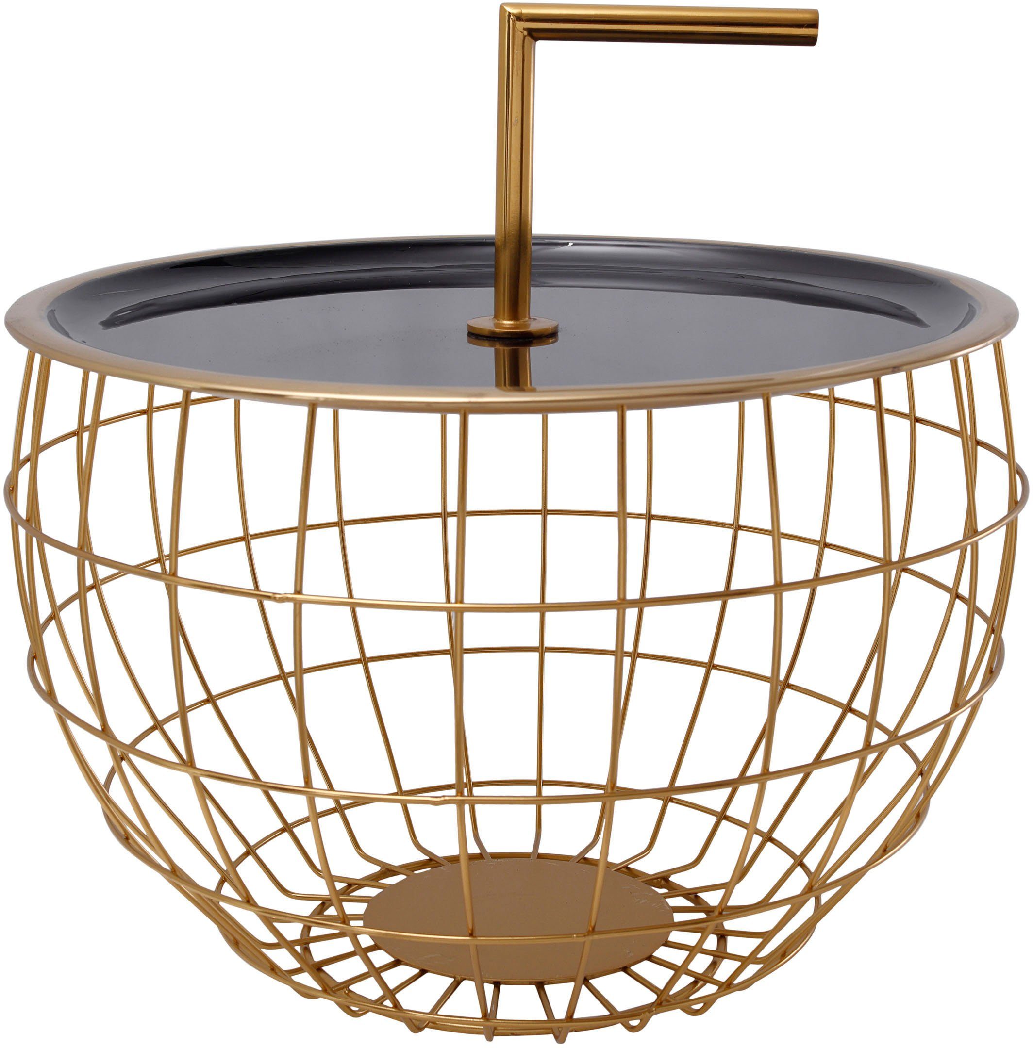 Kayoom Bijzettafel Art Deco 500, afzettafel van metaal, functioneel en stabiel Decoratief, met een afneembare handgreep ( 13 cm), opbergfunctie (1