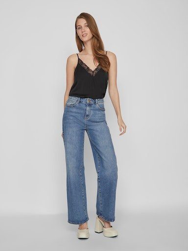 Vila Top met spaghettibandjes VICAVA V-NECK LACE SINGLET- NOOS