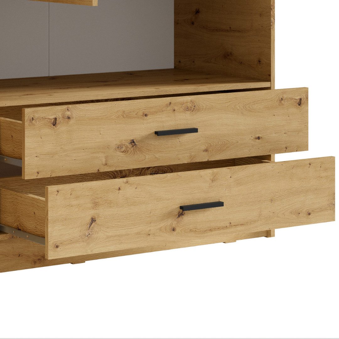 INOSIGN Kledingkast LAREDO Wäscheschrank komplette Innenausstattung, Maße 158,3/200,5/55cm Garderobe met open vak, 3 deuren en 2 lades, FSC