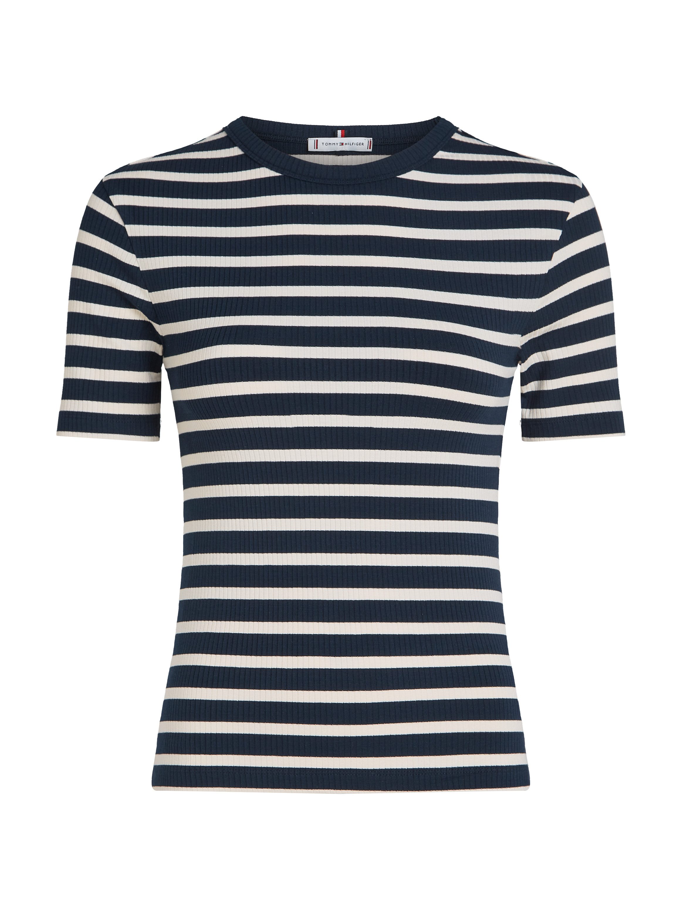 Tommy Hilfiger Shirt met korte mouwen 5X2 RIB C-NK SS met ronde hals korte mouwen