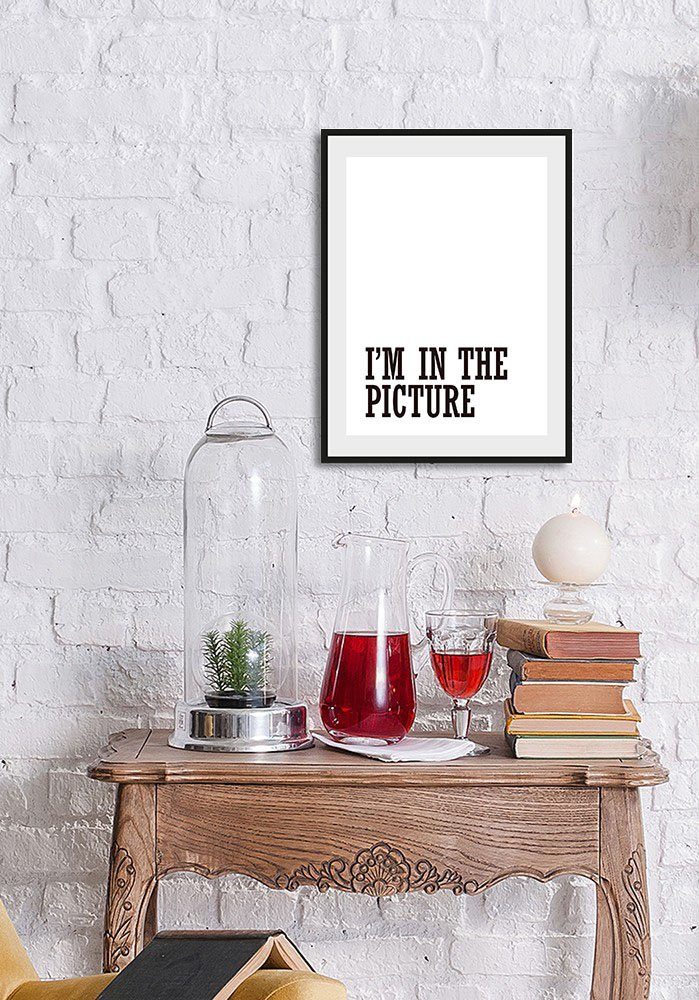 queence Wanddecoratie I'M IN THE PICTURE HD premium posterdruk incl. houten lijst (1 stuk) schilderijen maat 30 cm x 40 cm zwart