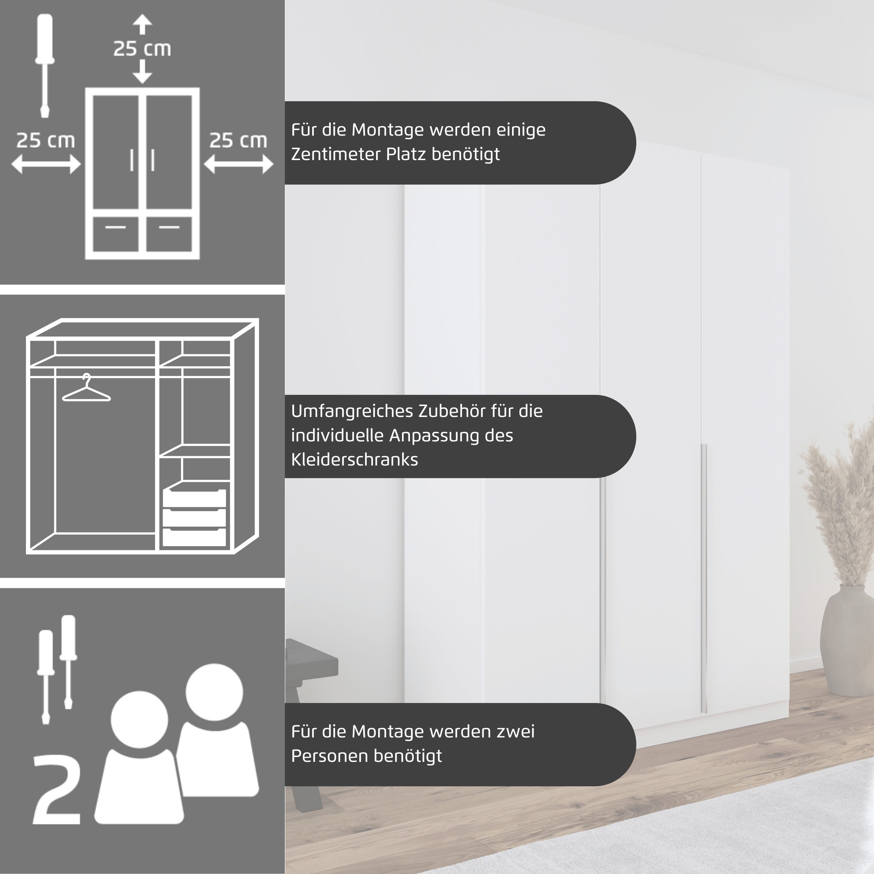 rauch Draaideurkast Kledingkast kast garderobe AGORDO met decor- of hoogglansfront