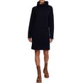 tommy hilfiger tricotjurk softwool cable roll-nk dress blauw