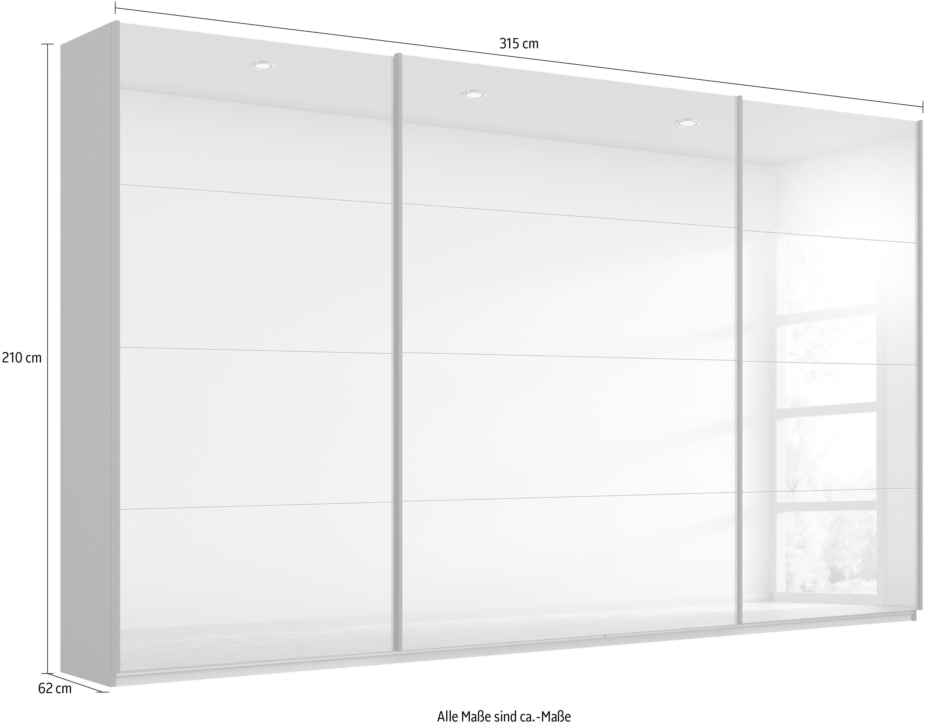 rauch Zweefdeurkast Kledingkast kast garderobe ORACLE met spiegelfront inclusief lade-inzet en extra legplanken made in germany