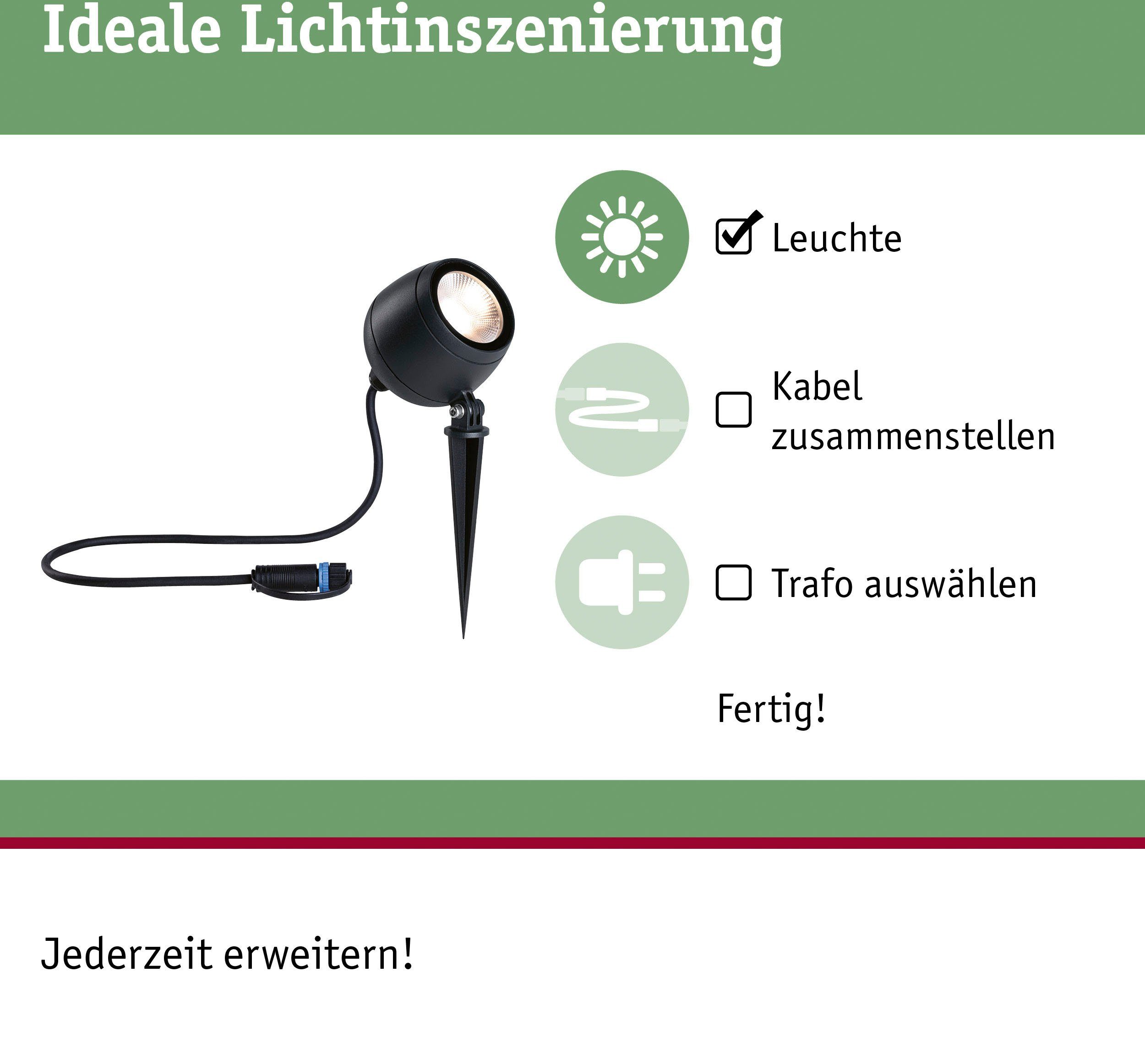 Paulmann Led-tuinverlichting Buiten Plug & Shine Spot Kikolo 60° 3000K Antraciet (1 stuk)