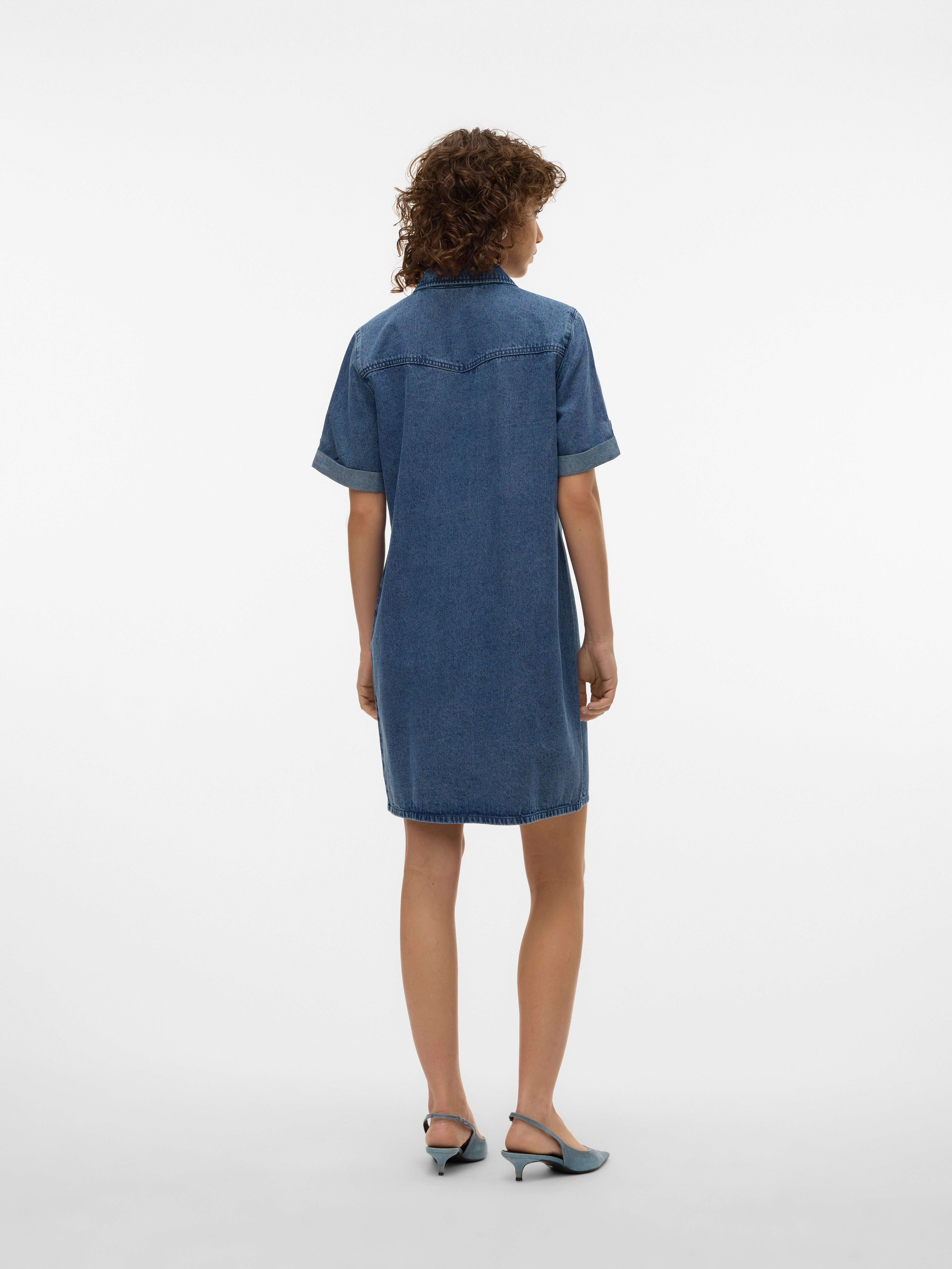 Vero Moda Jeans jurk VMJENNIE SS SHORT DENIM DRESS NOOS