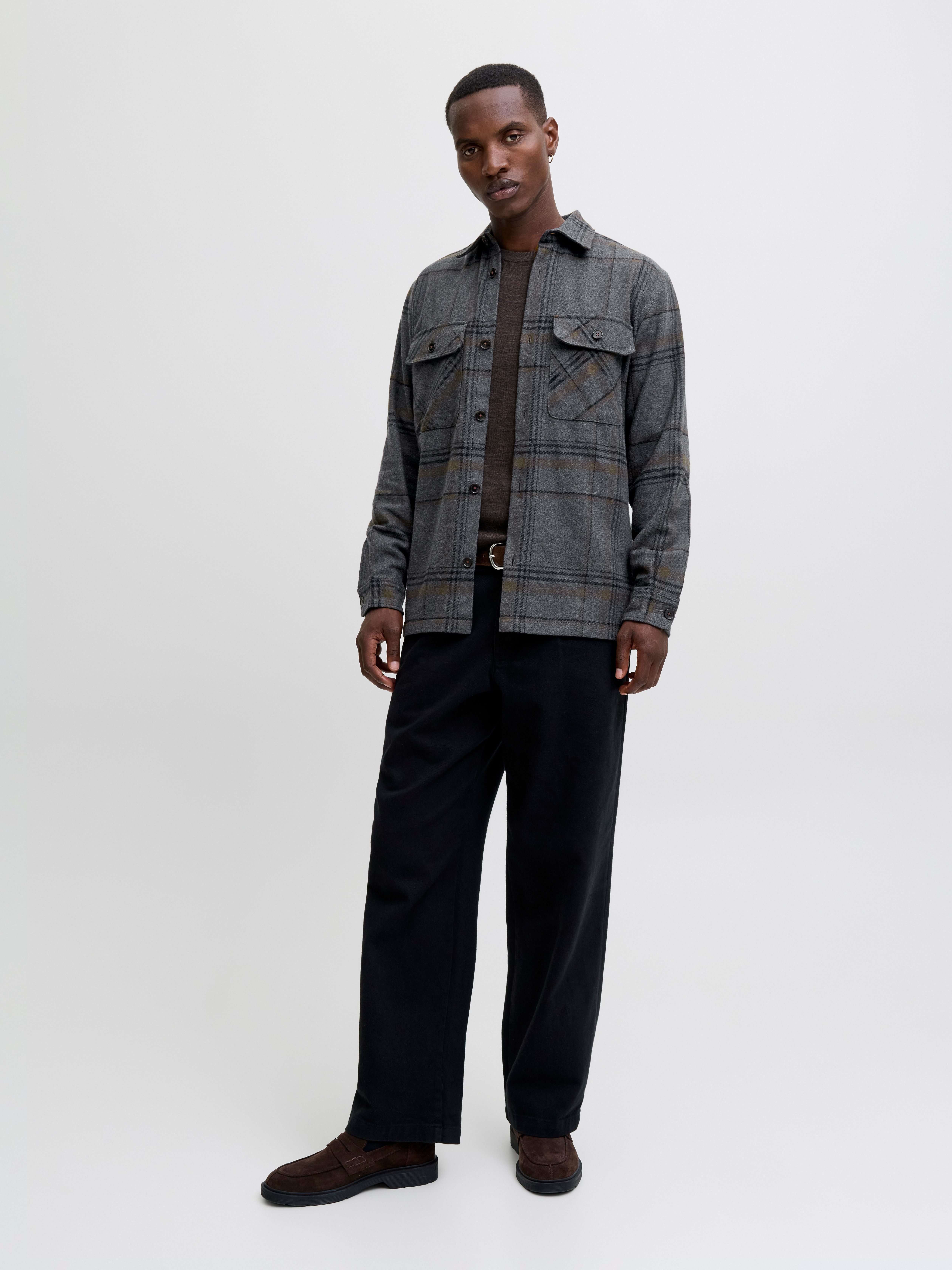 Jack & Jones Overhemd met lange mouwen JPRRAYLE MELANGE CHECK L/S OVERSHIRT SN