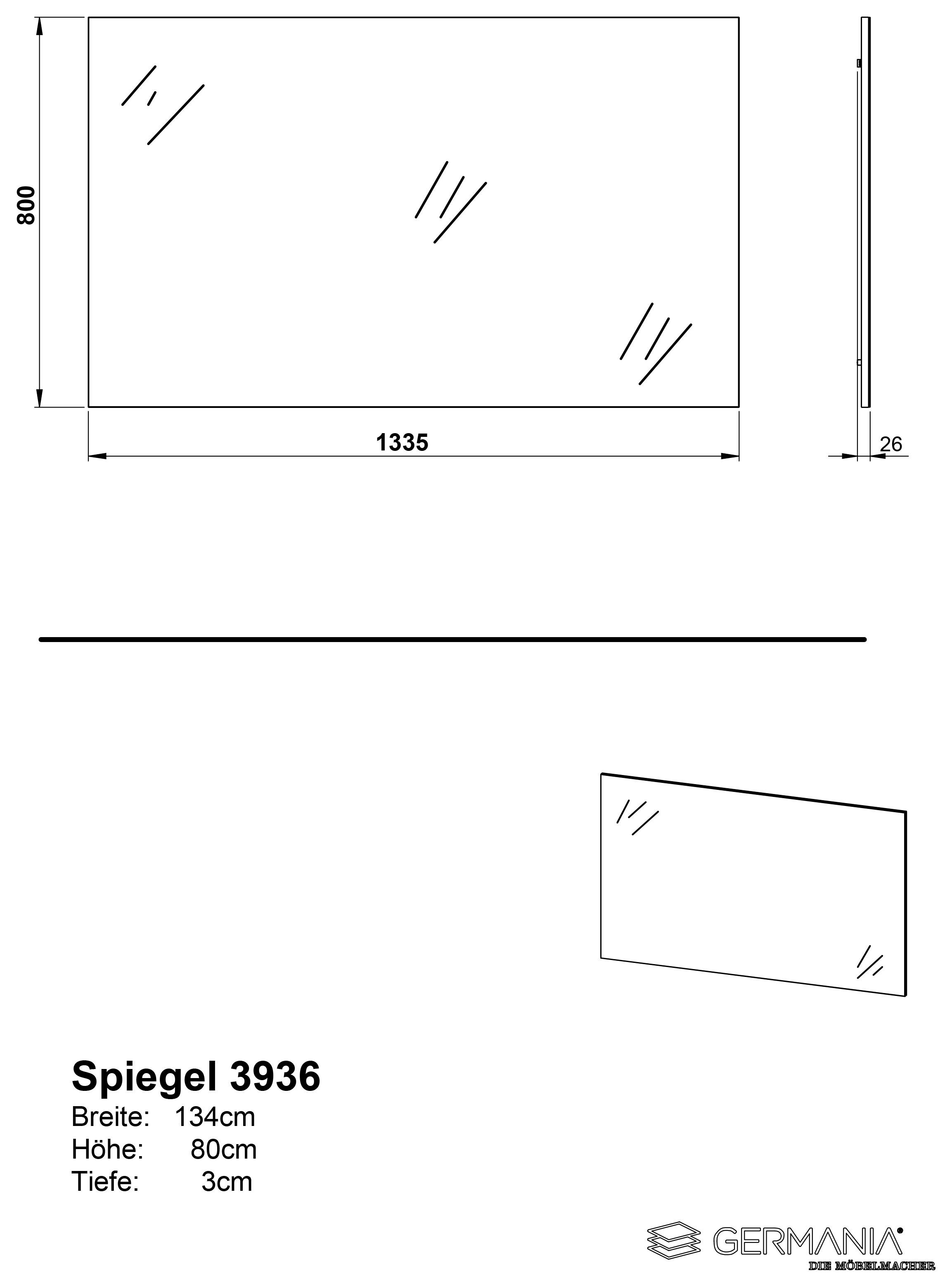 GERMANIA Halmeubelset GW-Libbiano Garderobe-set bestaande uit multifunctionele kast, spiegel en paneel (3-delig)