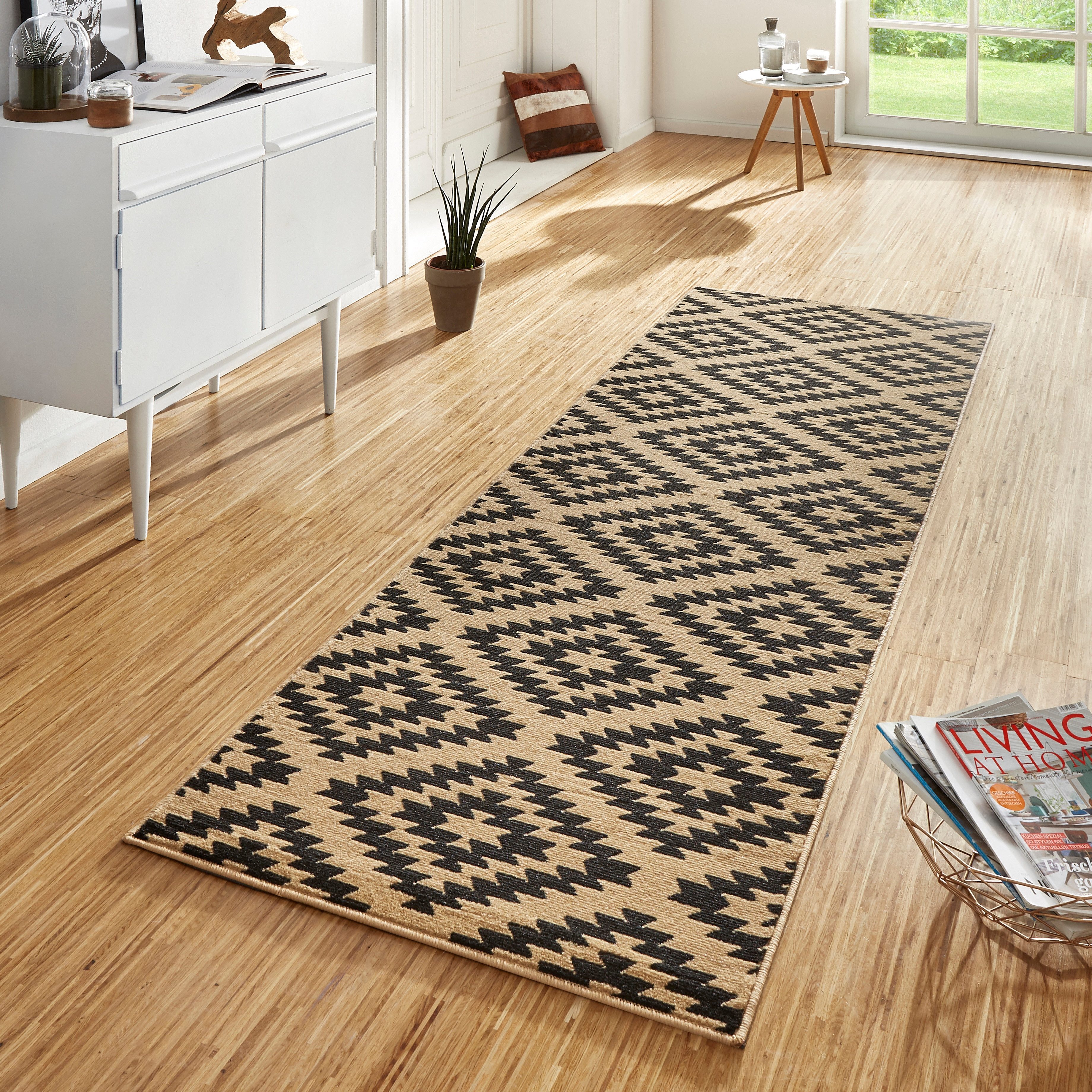 HANSE Home Loper Nordic Korte pool, ruit, vloerkleed, zacht, eetkamer, kinderkamer, hal, modern