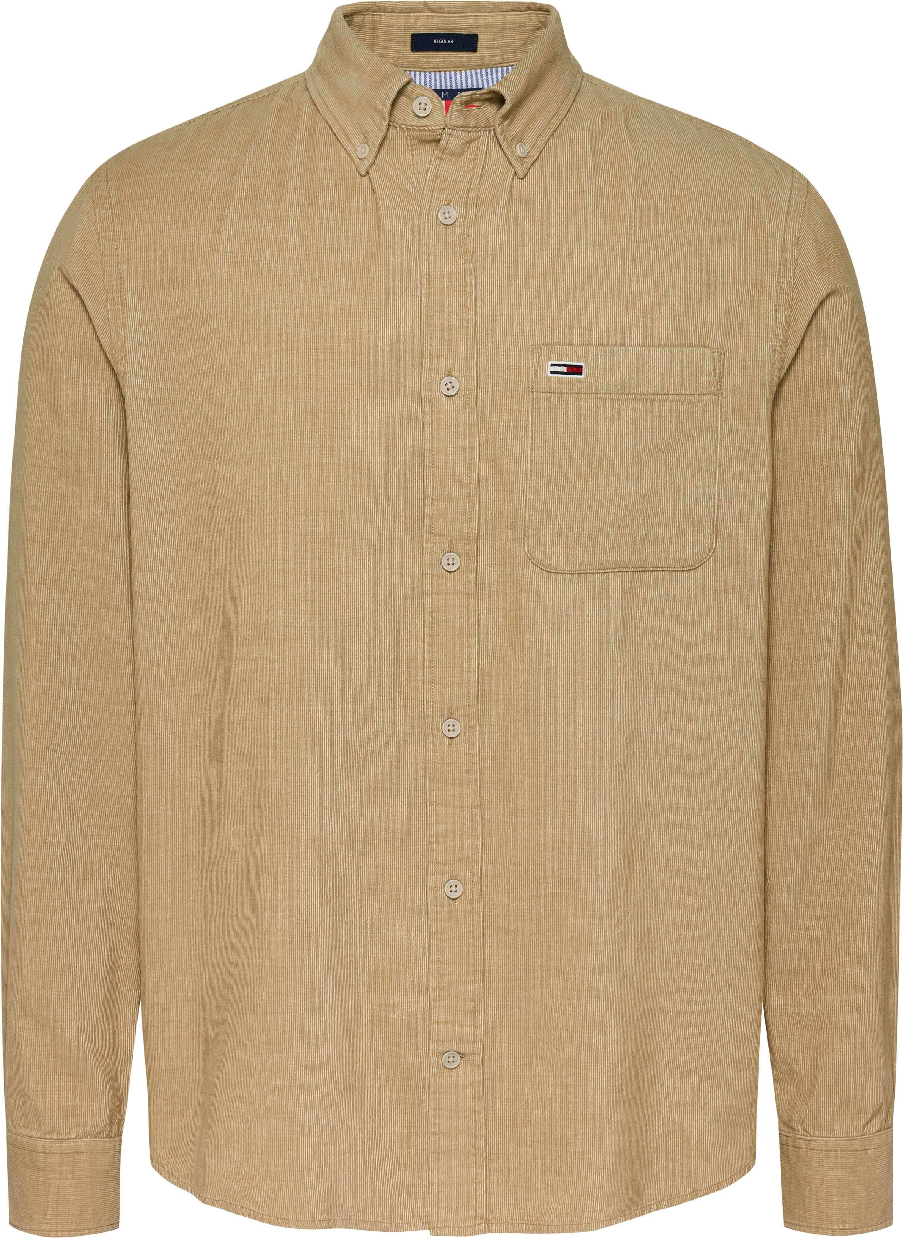 TOMMY JEANS Overhemdjasje TJM ENTRY CORD SHIRT EXT met borstzak en logoborduring