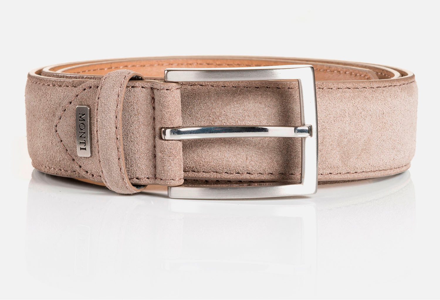 MONTI Leren riem 3,5 cm breed, business-casual, suede, inkortbaar