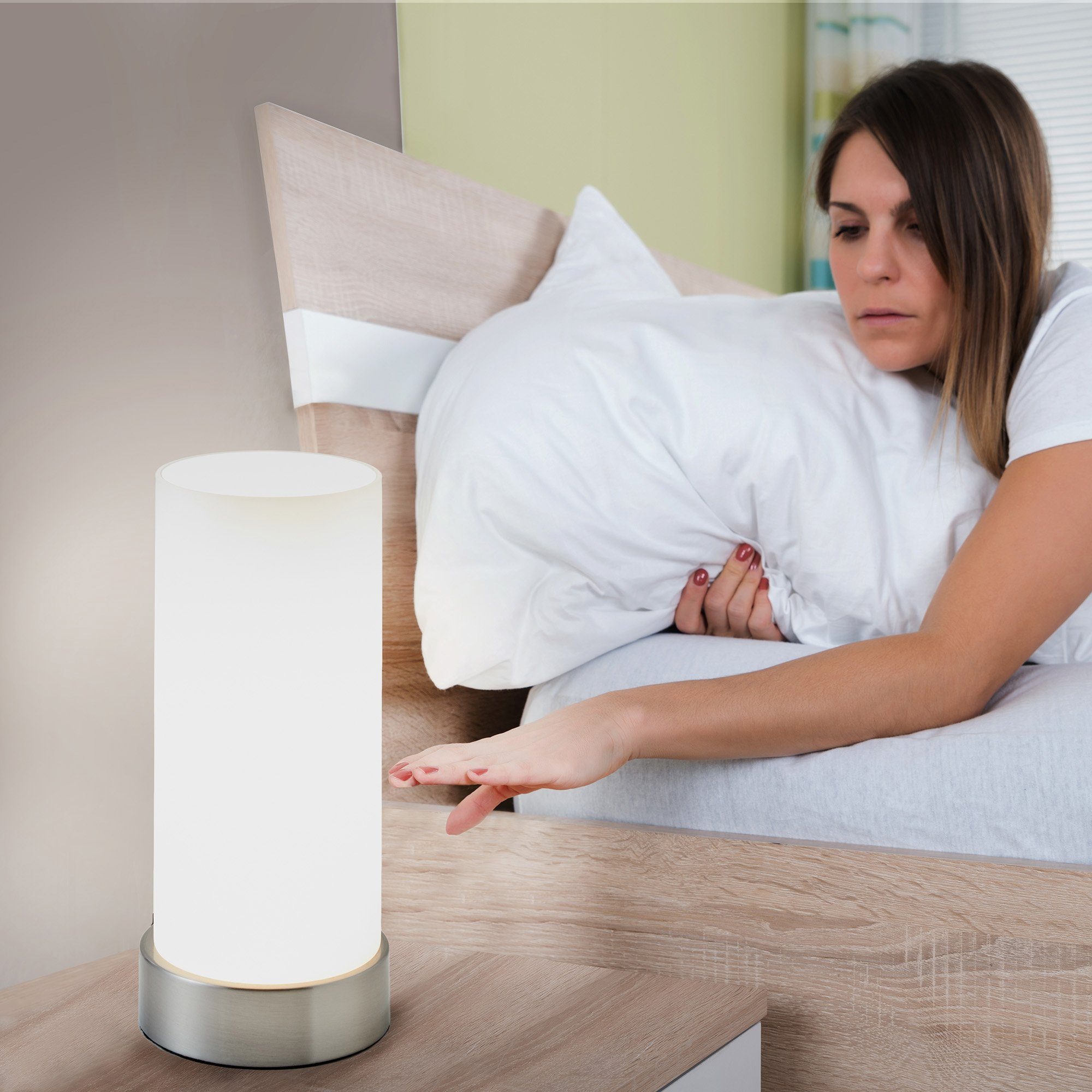 B.K.Licht Tafellamp ISA LED tafellamp, aanraaksensor, dimbaar, touch dimmer nachttafellamp