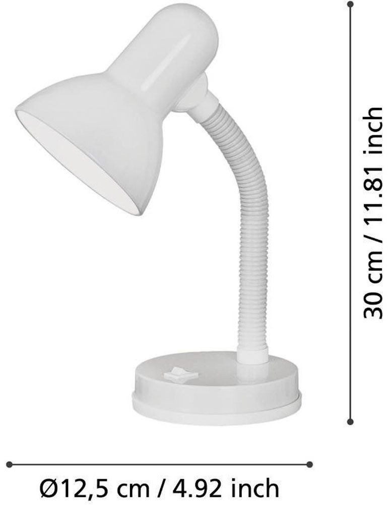 EGLO Tafellamp Basic Ø12,5 x H30 cm / excl. 1 x E27 (elk max. 40W) / tuimelschakelaar