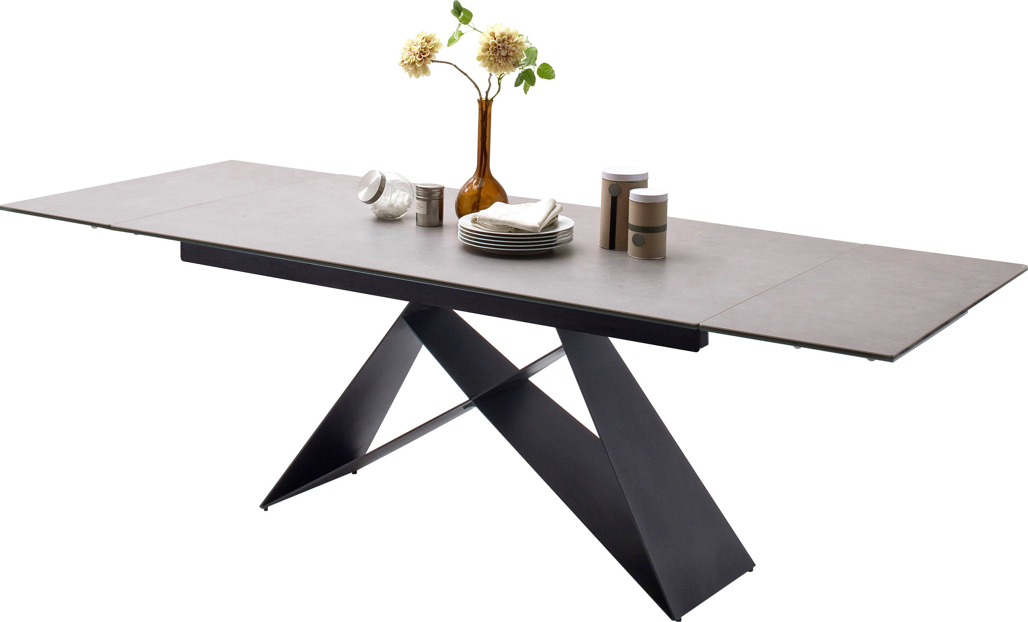 MCA furniture Eettafel Kobe Eettafel glas-keramiek met uittrekbaar deel aan de kopse kant