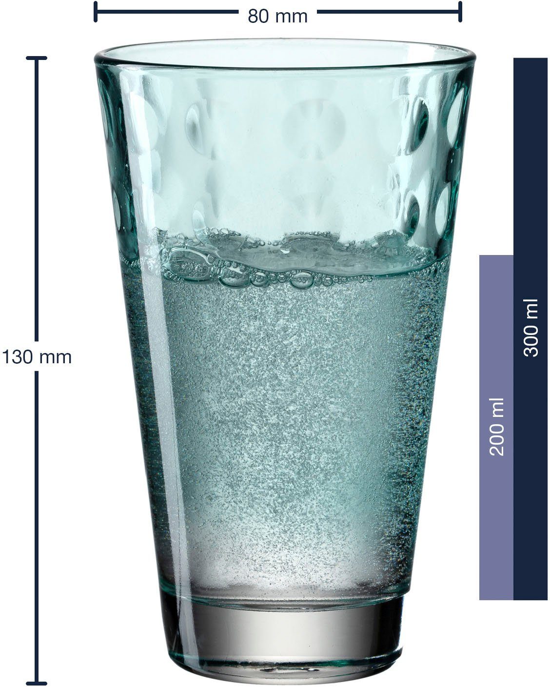 LEONARDO Longdrinkglas Optic 300 ml(set, 6-delig)