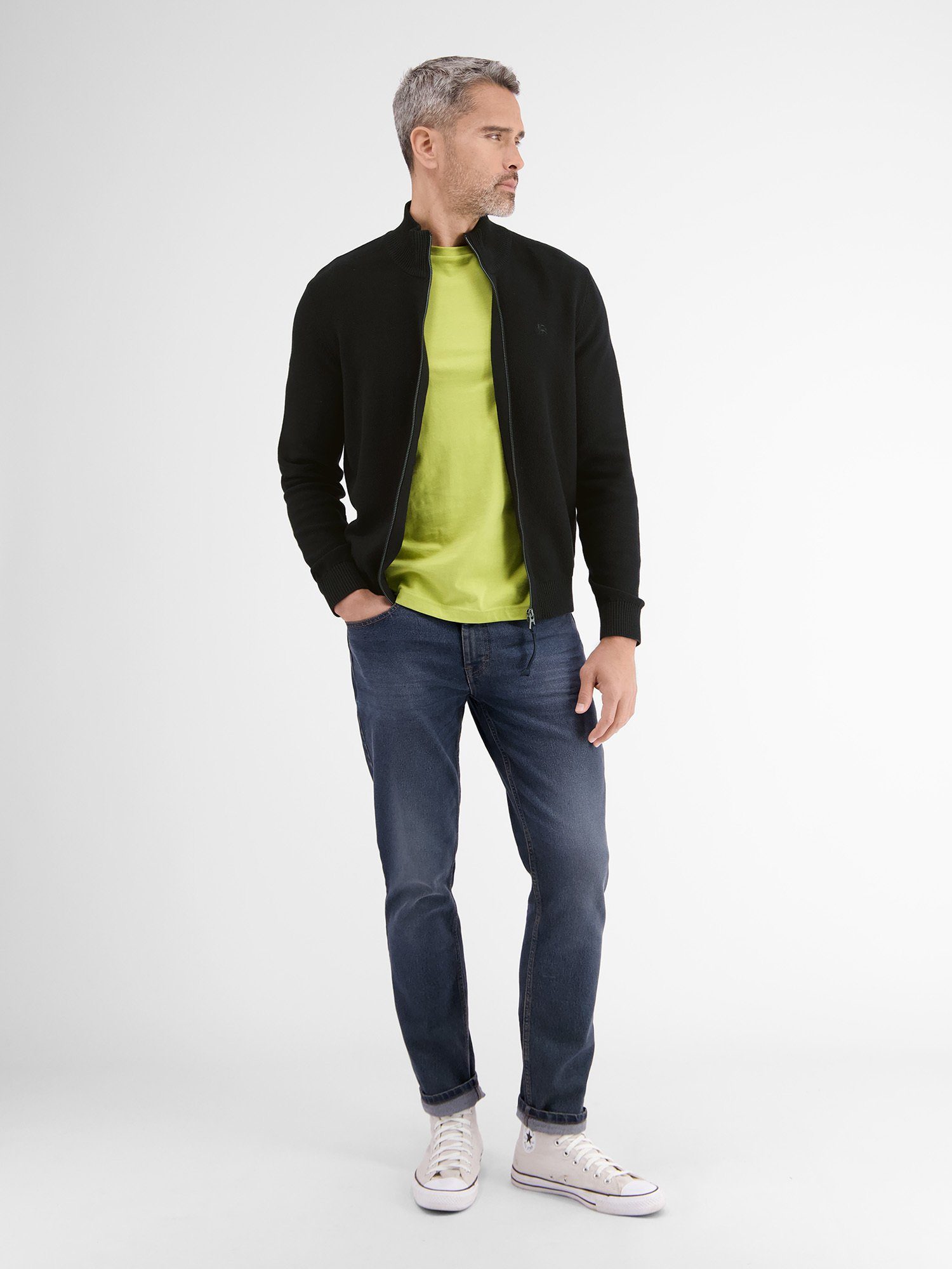 Lerros Vest LERROS brei jack met staande kraag