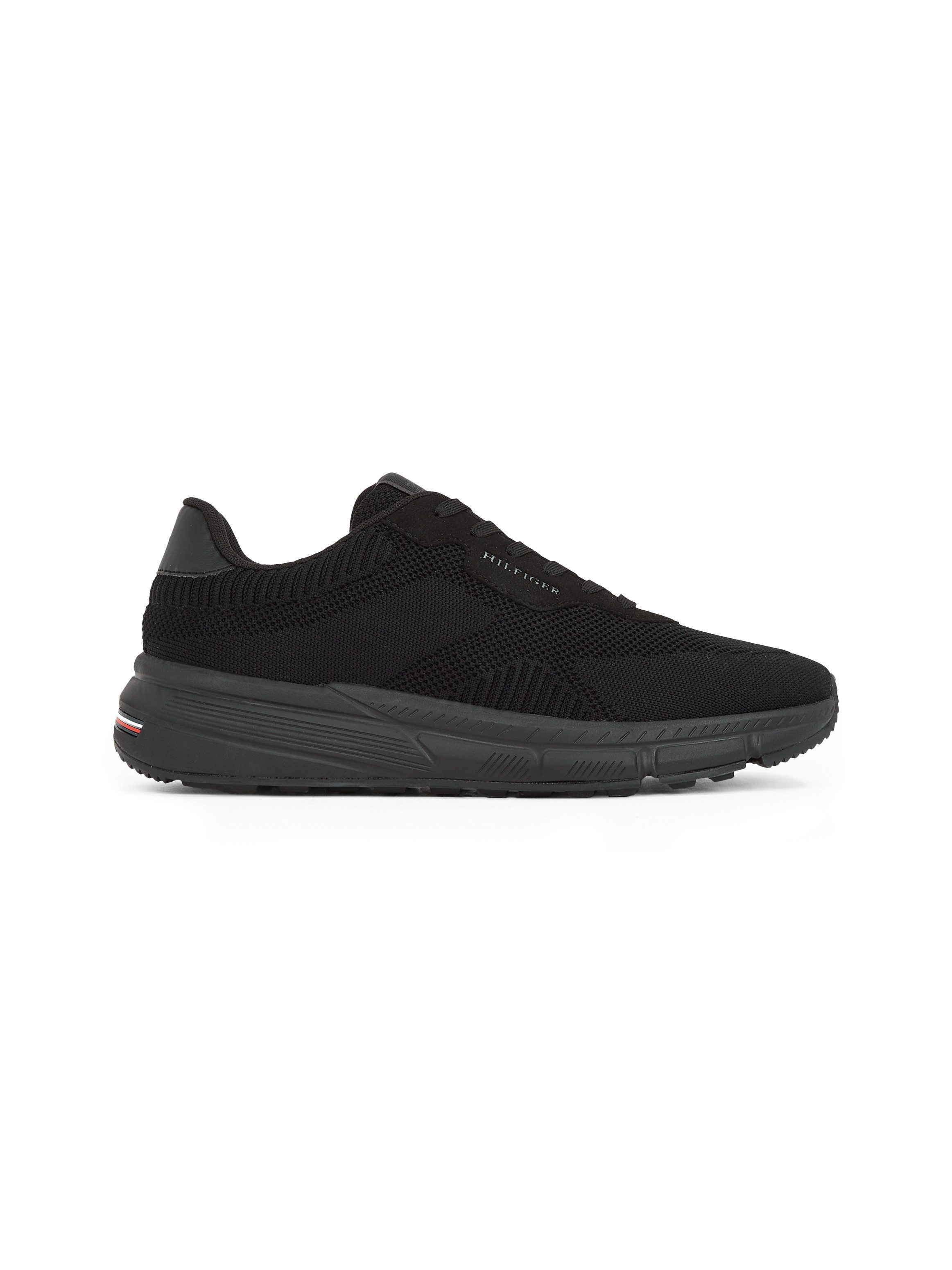 Tommy Hilfiger Sneakers met sleehak LIGHTWEIGHT RWB KNIT , vrijetijdsschoen, lage schoen, veterschoen met contrasterend logo