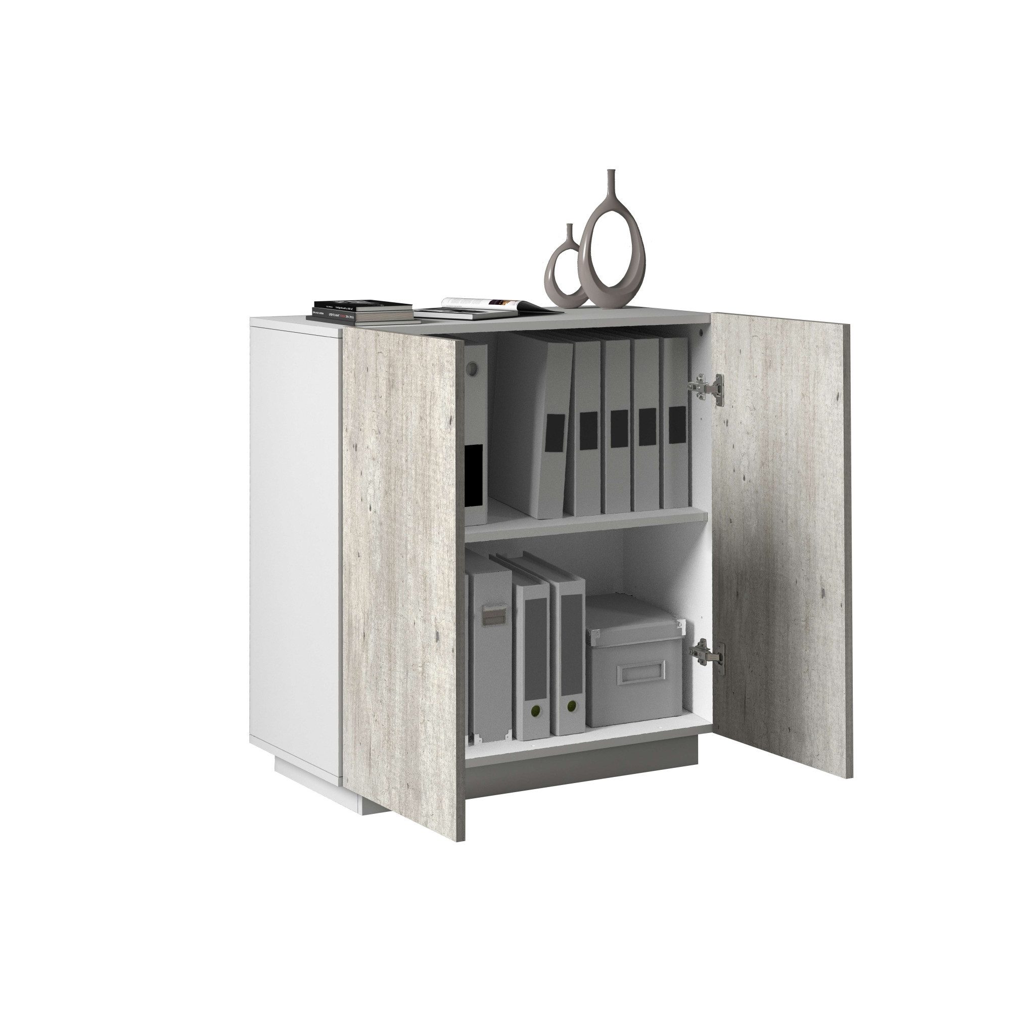 INOSIGN Archiefkast Coro, Multifunctionele kast, Bureaukast met 2 deuren & verstelbare legplanken, hoogte 86 of 166 cm, made in italy