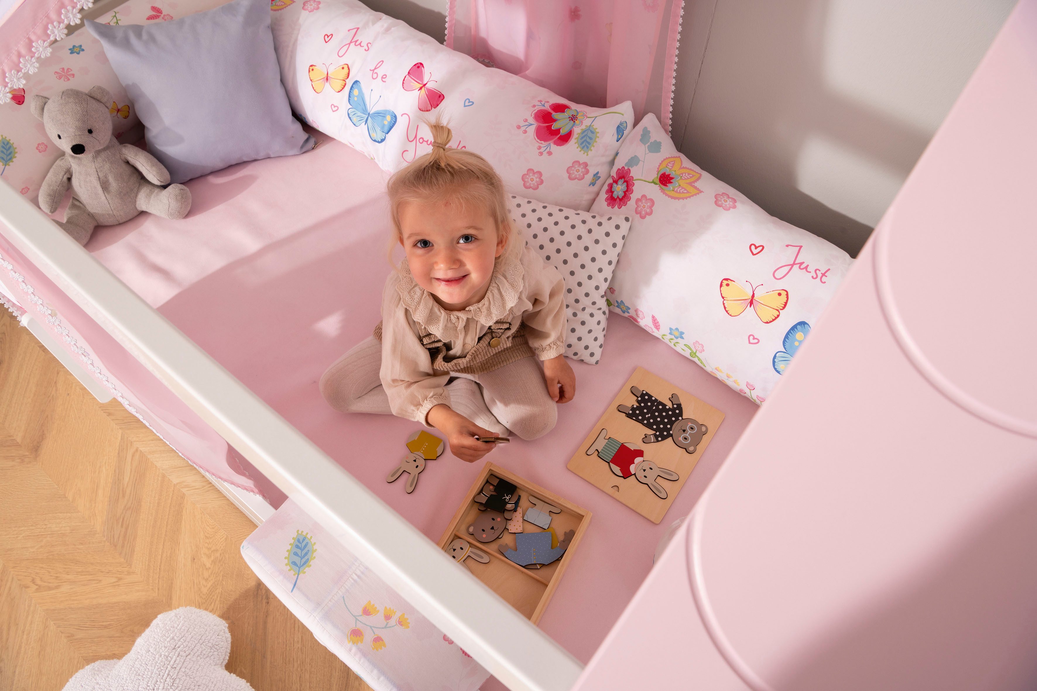 PAIDI Kinderwelten Huisbed TINY HOUSE Speelbed met valbeveiliging, individueel aanpasbaar