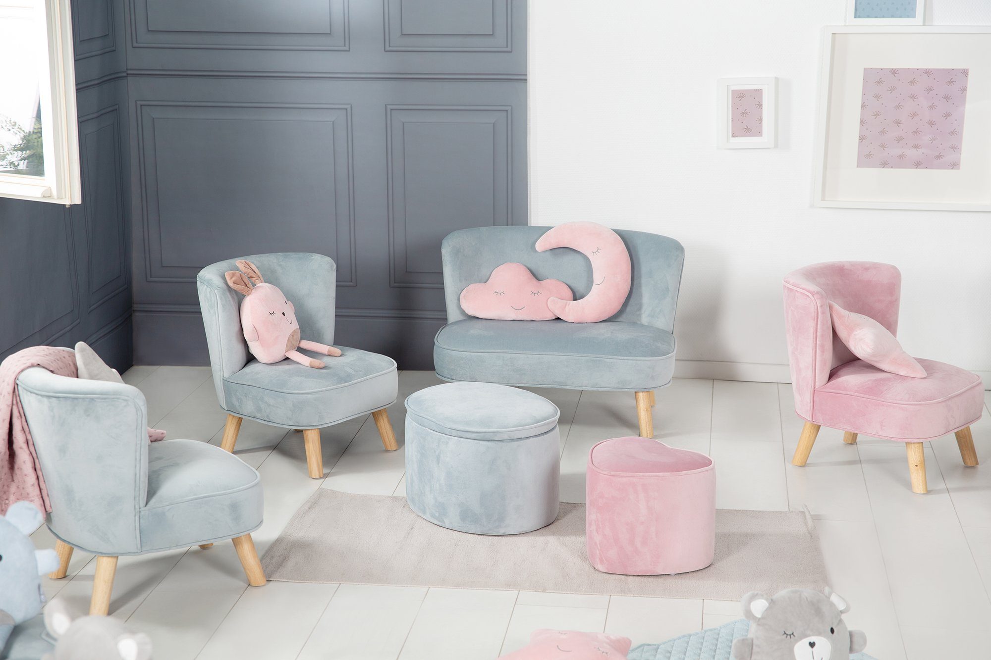 Roba® Kinderbank Lil Sofa met houten voetjes