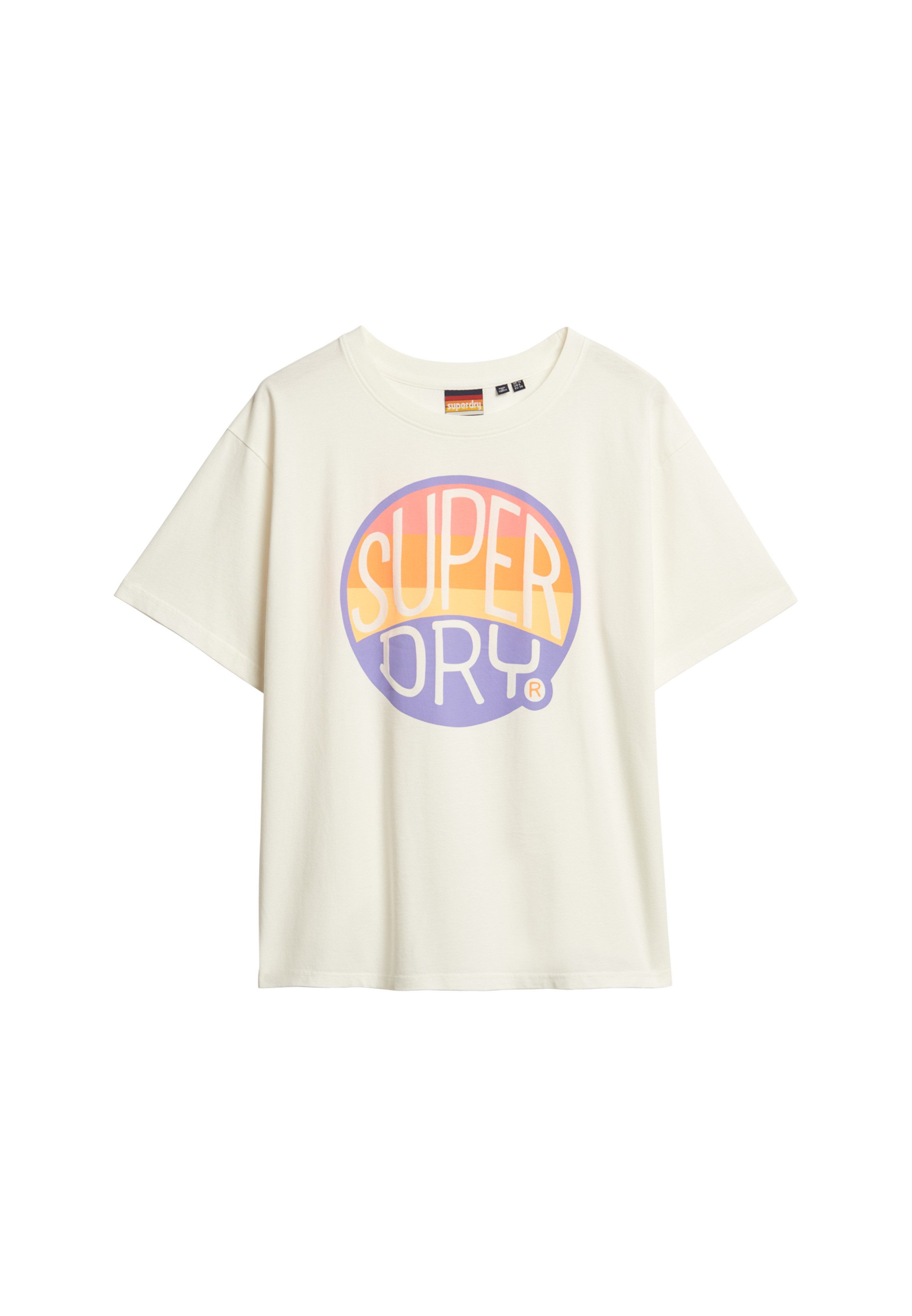 Superdry Shirt met ronde hals SU-NEON RAINBOW OVERSIZED TEE