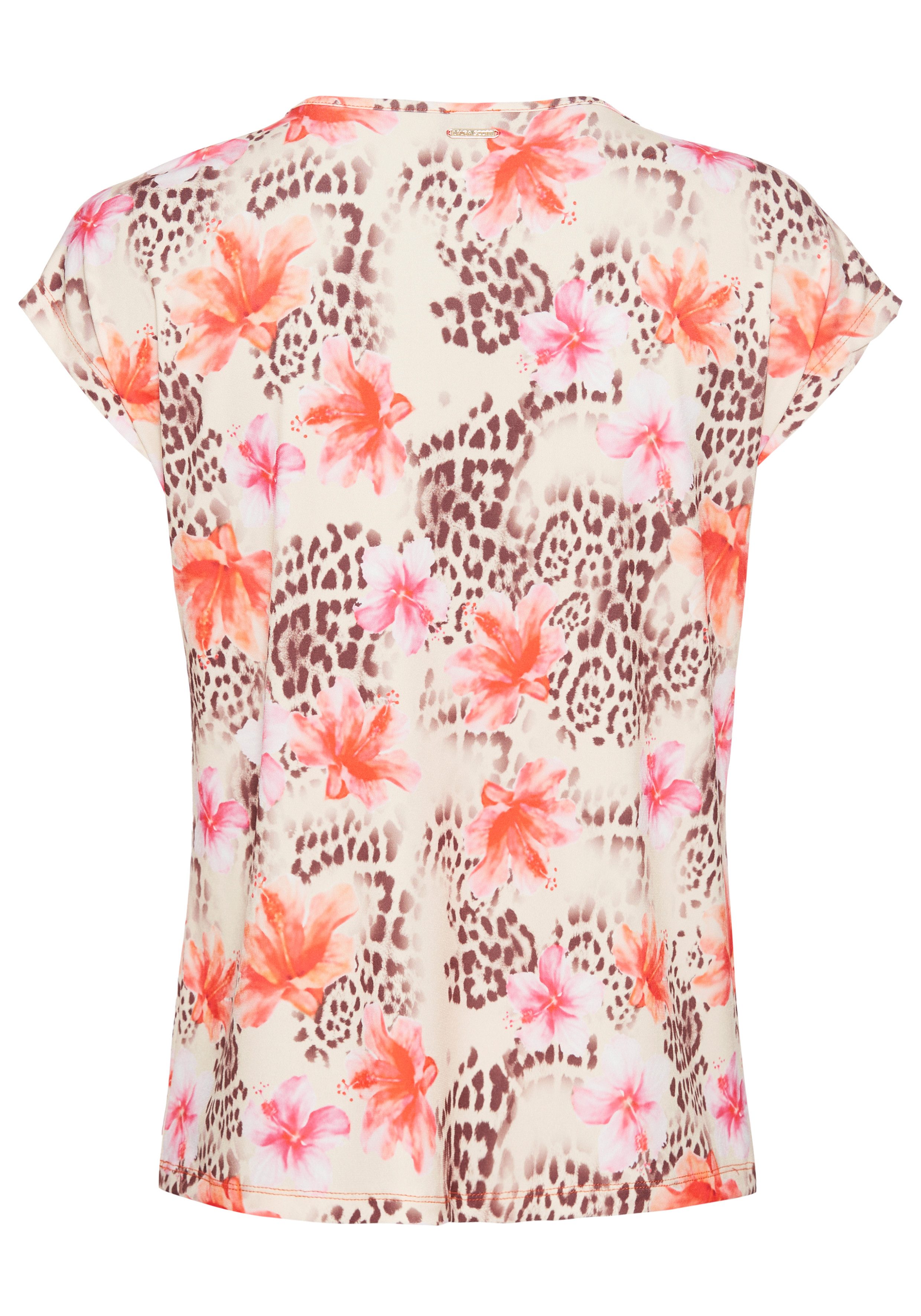 Laura Scott Shirt met korte mouwen met rits aan de v-hals - nieuwe collectie