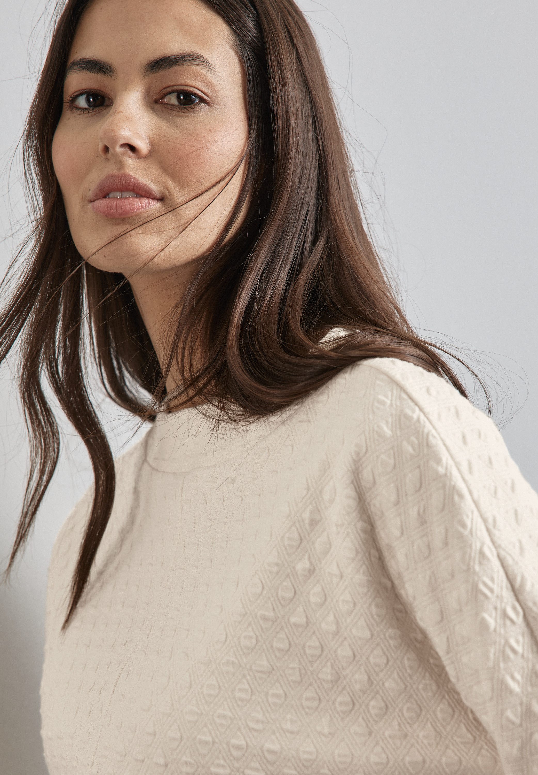STREET ONE Shirt met 3/4 mouwen met structuurpatroon